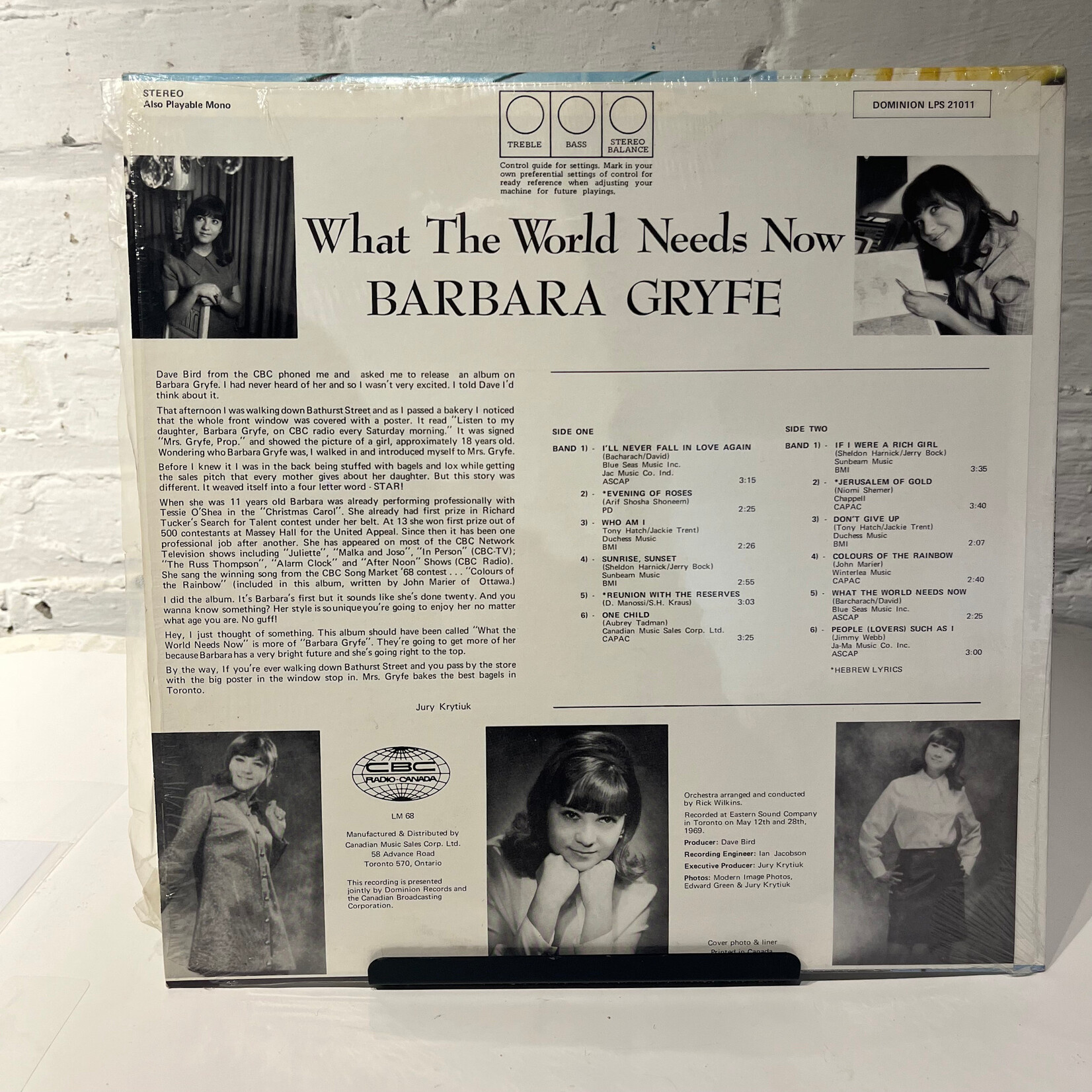 [Nick's Disk Pics] Gryfe, Barbara: What The World Needs Now (1970, Canada, VG+) [DOMINION]