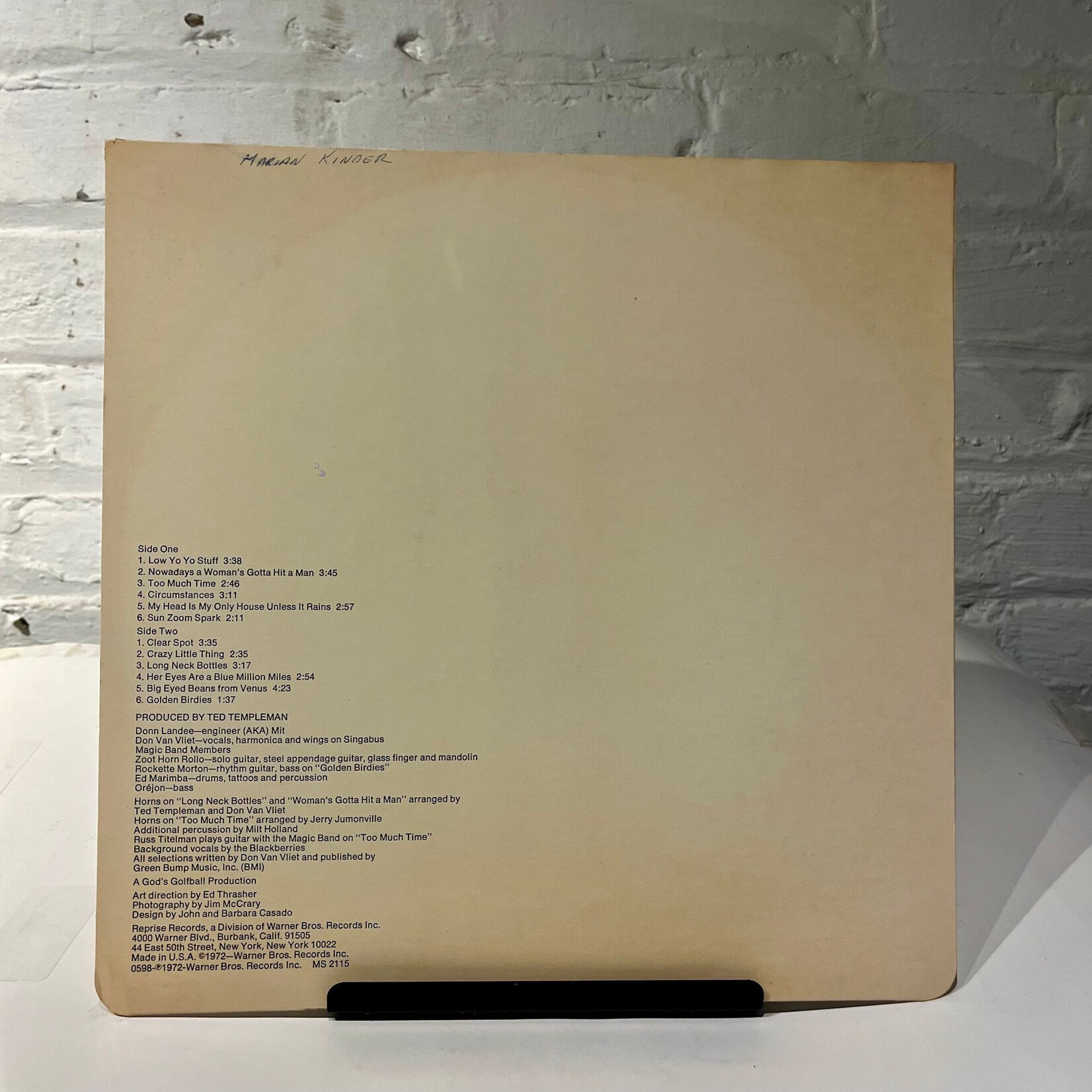 [Nick's Disk Pics] Captain Beefheart And The Magic Band: Clear Spot (1972, USA, White Label Promo