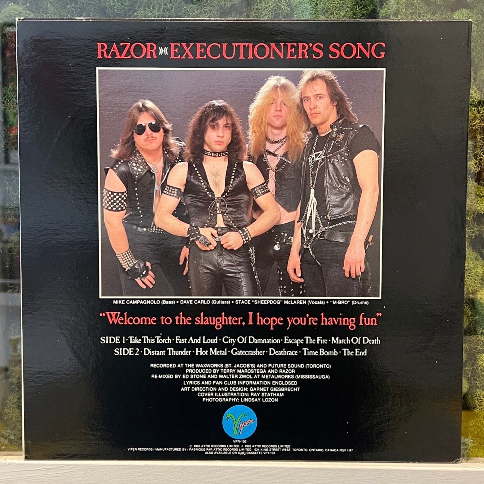 [Kollectible Vinyl] Razor: Executioner's Song (1985, Canada, Thrash Metal, VG+) [VIPER]