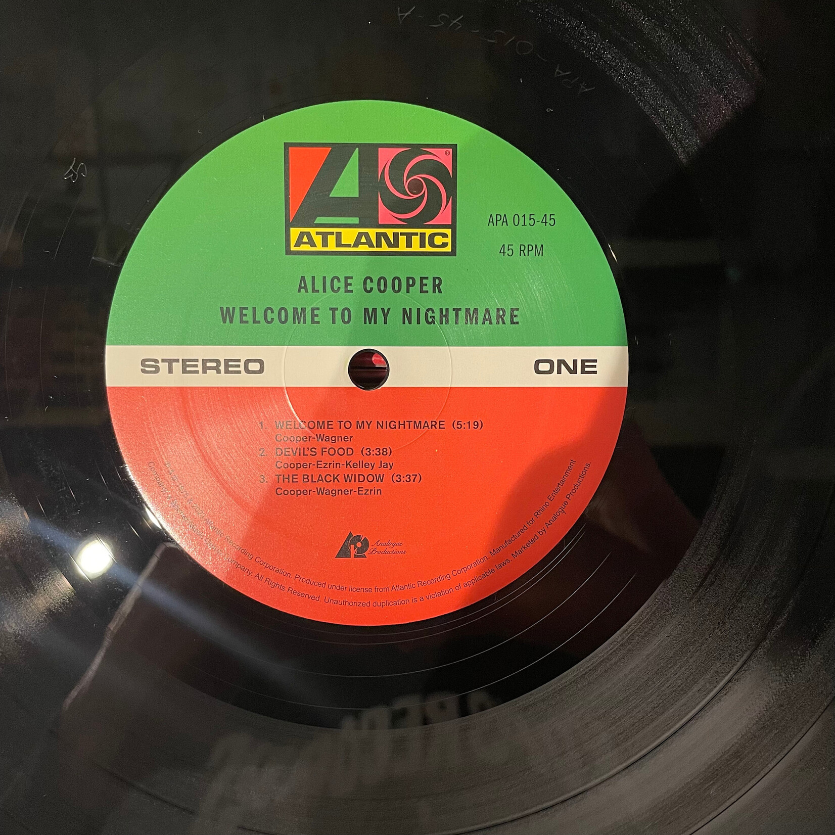 [Kollectible Vinyl] Cooper, Alice: Welcome To My Nightmare (2024, USA, 2 x 12", 45RPM, EX) [ATLANTIC]