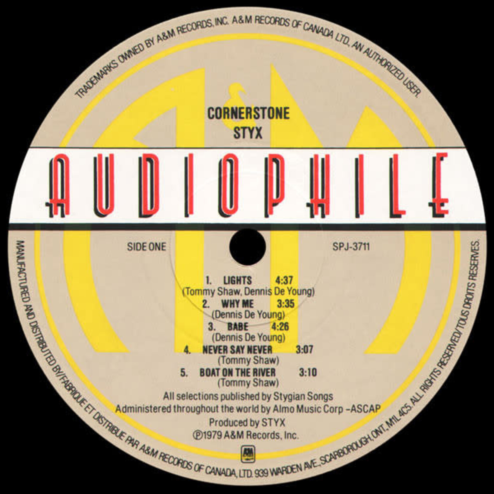 [Kollectible Vinyl] Styx: Cornerstone (1979, Canada, Audiophile, EX) [A&M]