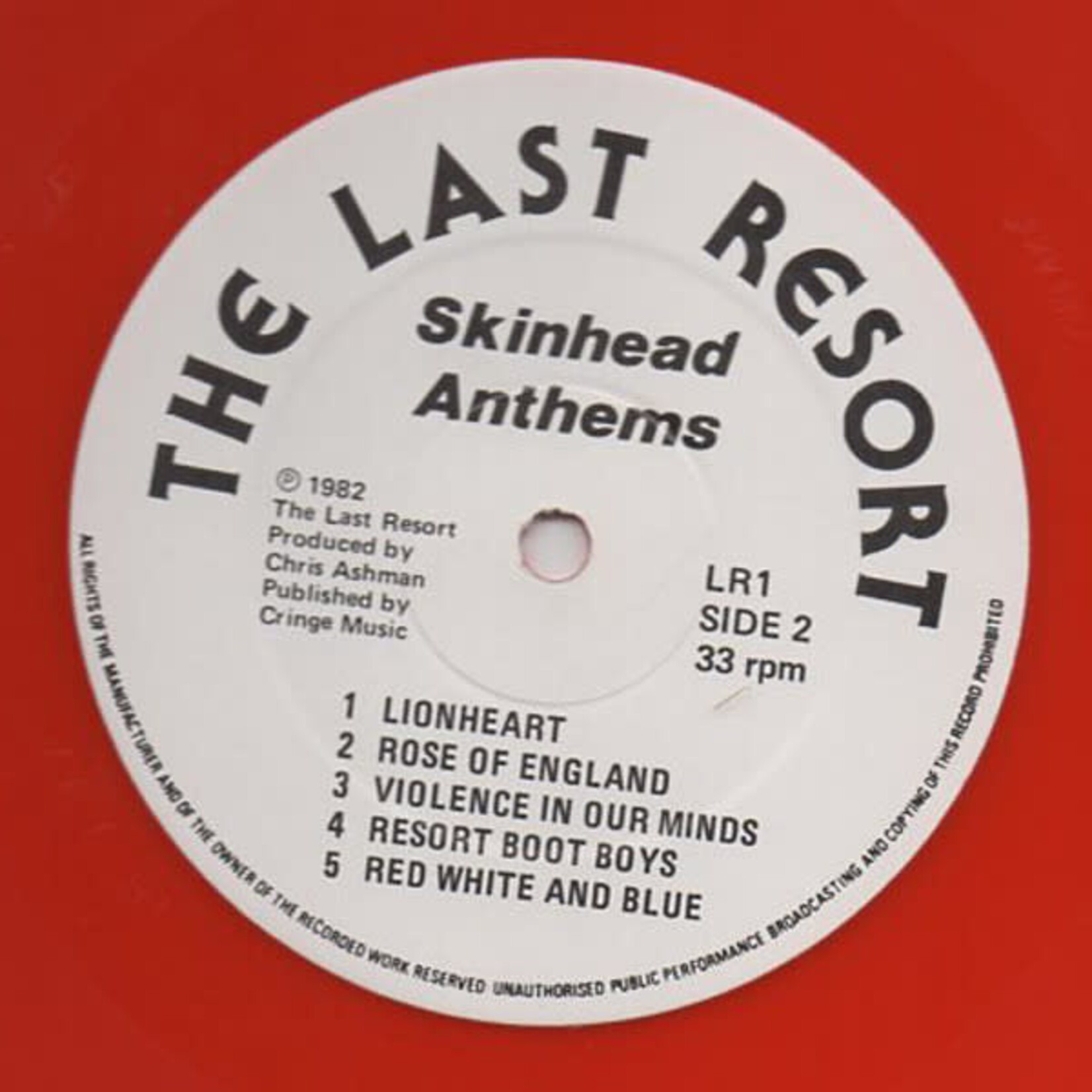 [Kollectible Vinyl] Last Resort: A Way Of Life - Skinhead Anthems (1982, UK, 1st, Red Vinyl, NM) [LAST RESORT]