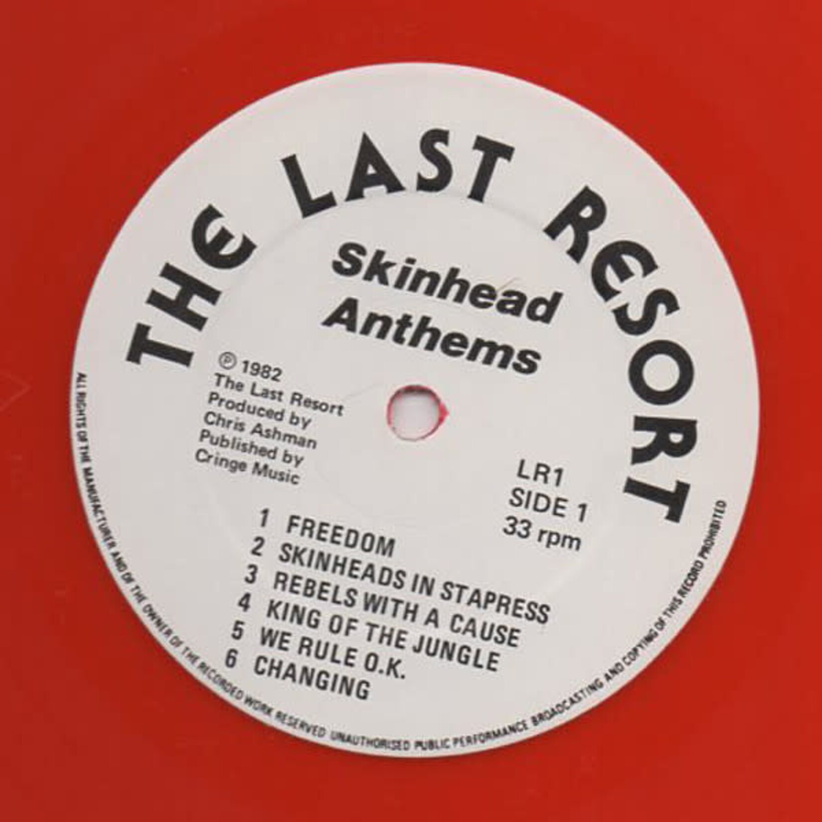 [Kollectible Vinyl] Last Resort: A Way Of Life - Skinhead Anthems (1982, UK, 1st, Red Vinyl, NM) [LAST RESORT]
