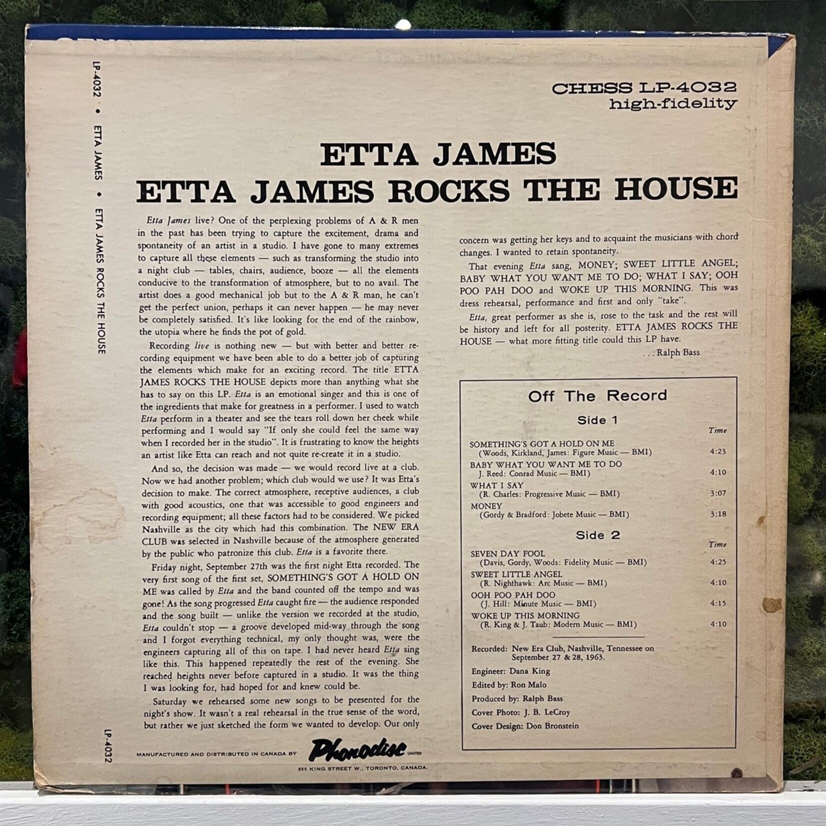 [Kollectible Vinyl] James, Etta: Rocks The House (1964, CANADA, VG+) [CHESS]