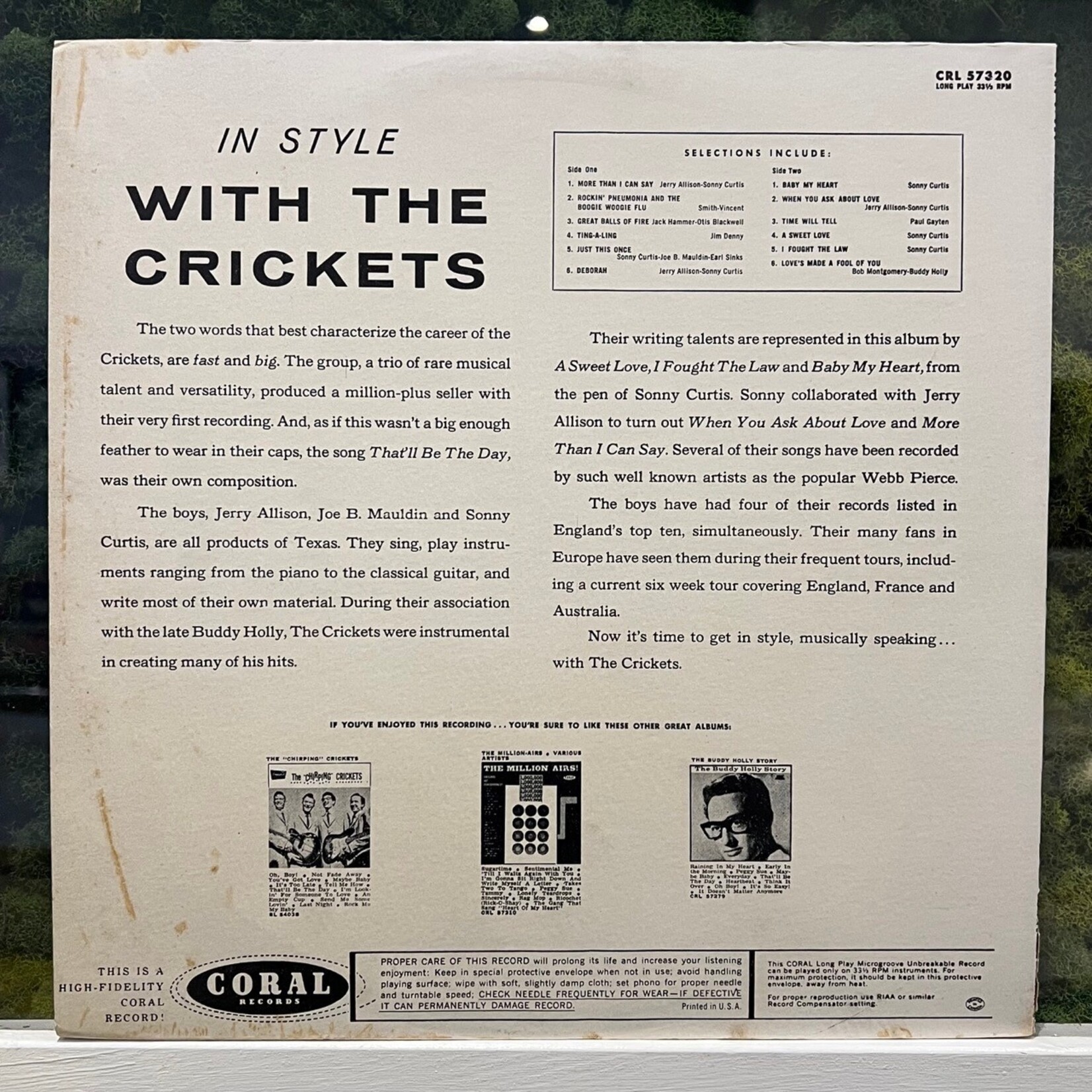 [Kollectible Vinyl] Crickets: In Style With The Crickets (1960, USA, Mono, VG+) [CORAL]