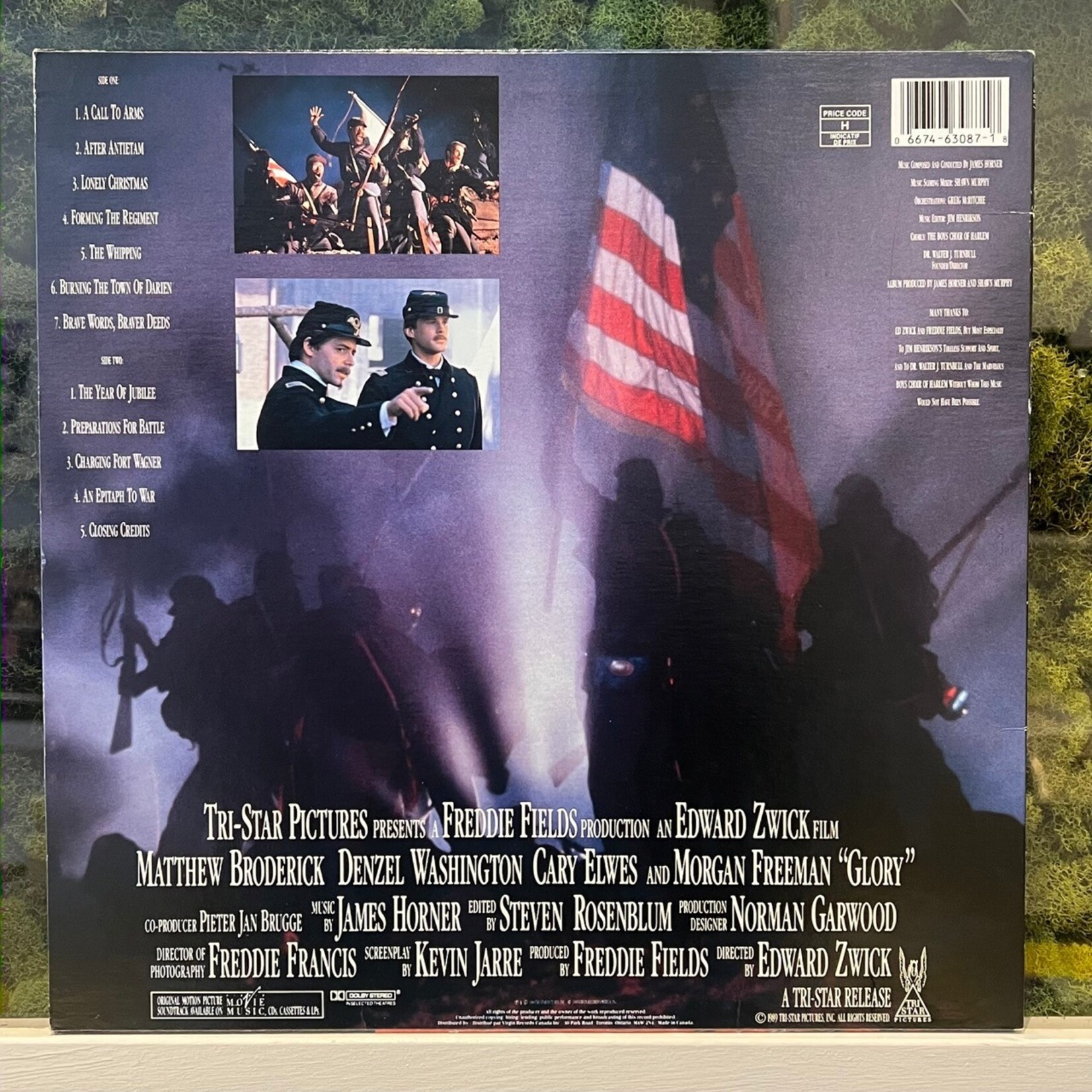 [Kollectible Vinyl] Horner, James: Glory (1989, Canada, VG+, OST) [VIRGIN MOVIE MUSIC]