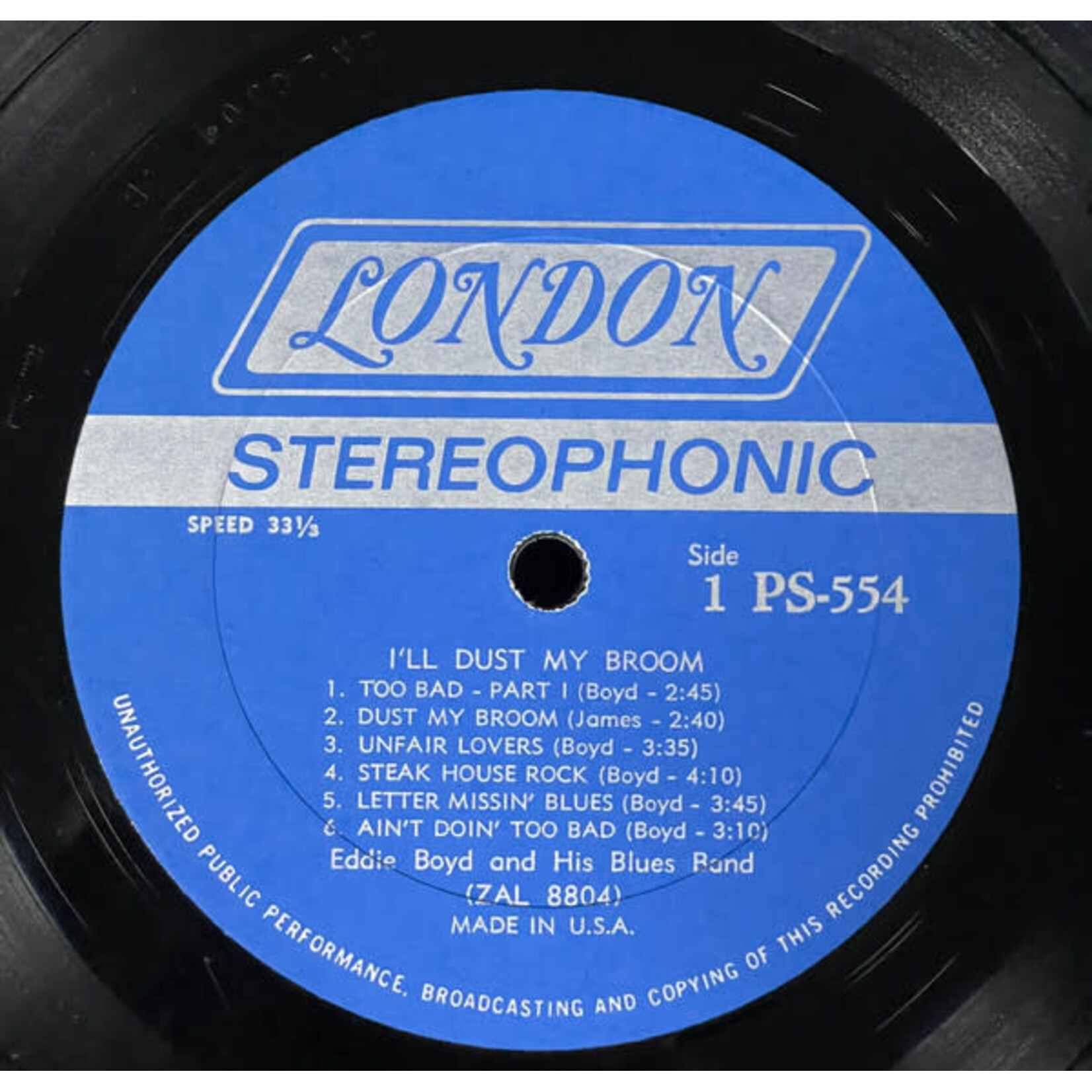 [Kollectible Vinyl] Boyd, Eddie and His Blues Band Featuring Peter Green: I'll Dust My Broom (1969, USA, VG) [LONDON]