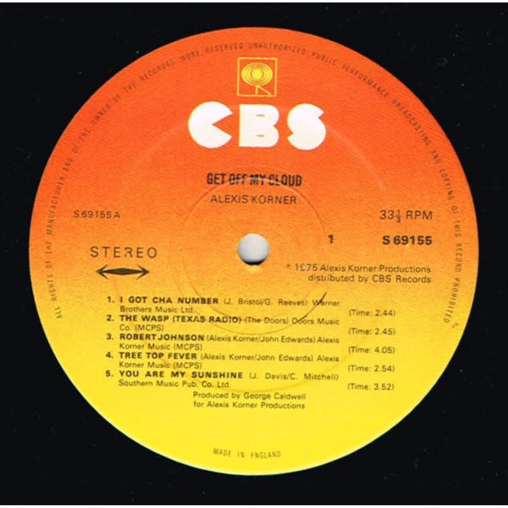 [Kollectible Vinyl] Korner, Alexis: Get Off Of My Cloud (1975, UK, G+) [CBS]