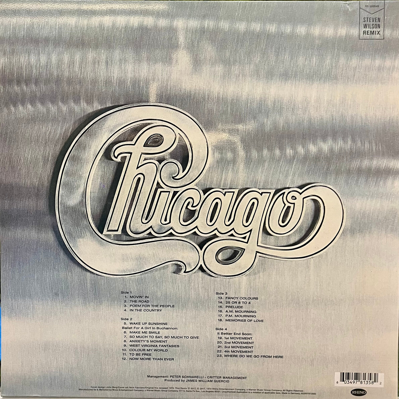 [Kollectible Vinyl] Chicago: Self-titled (Steve Wilson, 2025, Worldwide, EX) [RHINO]