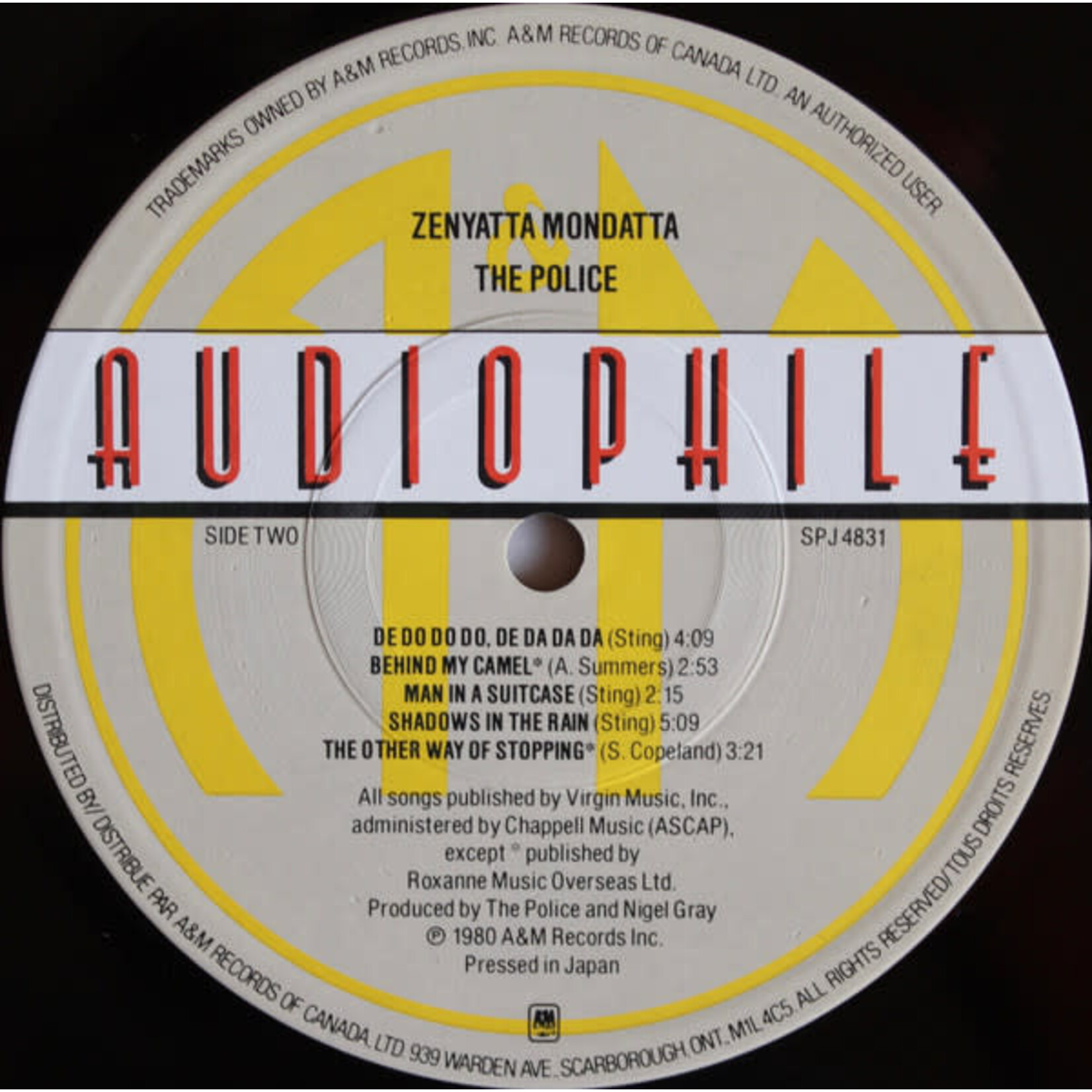 [Kollectible Vinyl] Police: Zenyatta Mondatta (1980s, Canada, Audiophile Press, VG+) [A&M)