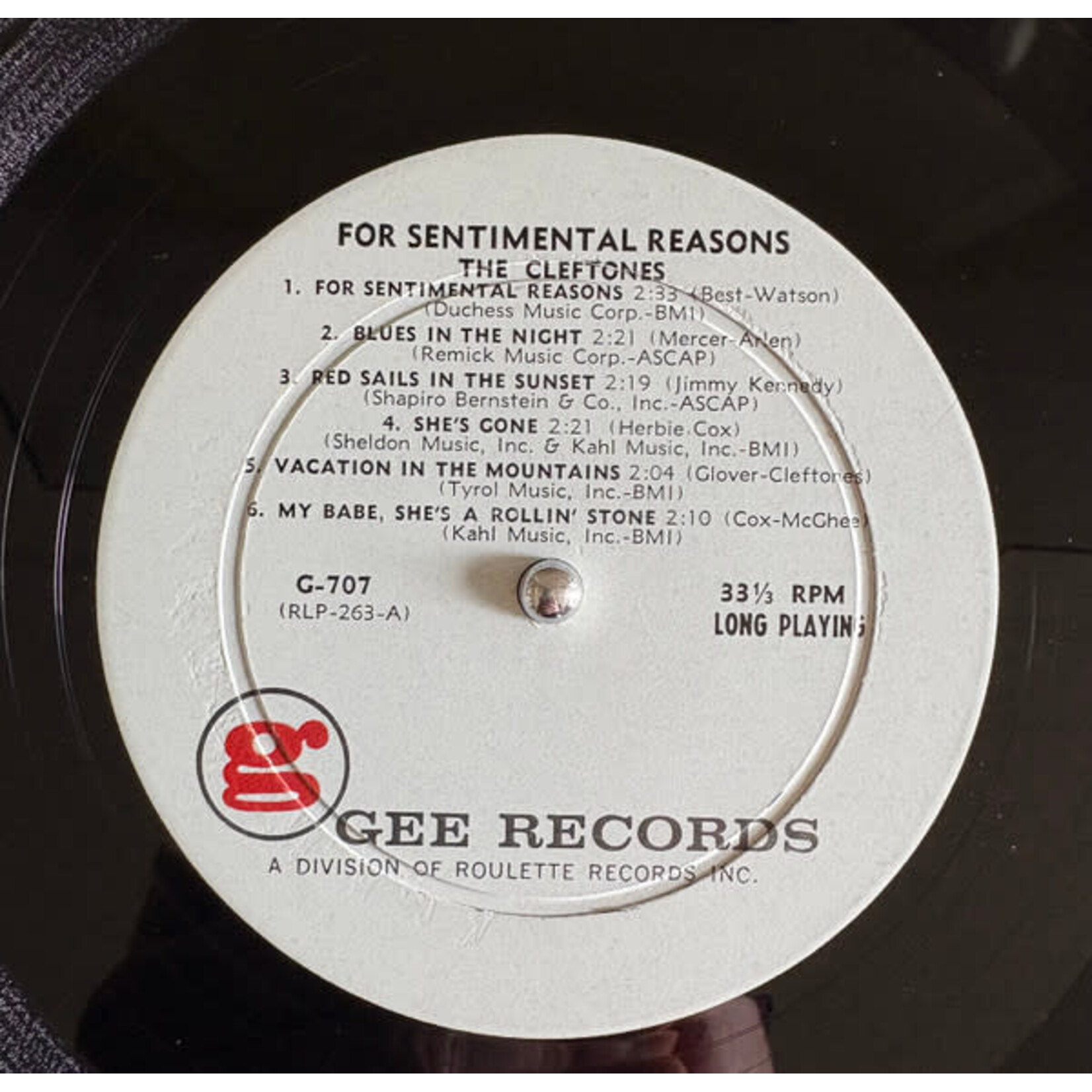[Kollectible Vinyl] Cleftones: For Sentimental Reasons (1961, USA, Mono, VG+) [GEE]