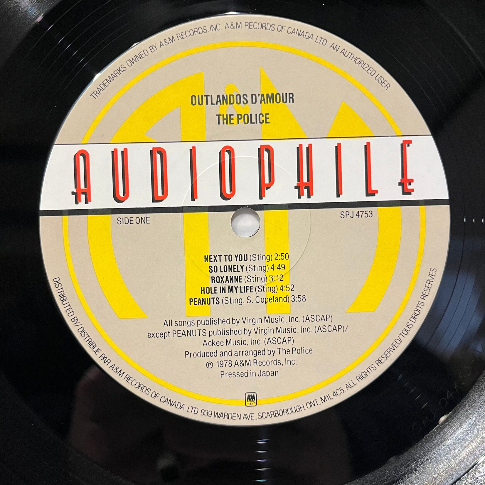 [Kollectible Vinyl] Police: Outlandos d'Amour (Half Speed Master, 1979, Canada, VG+)