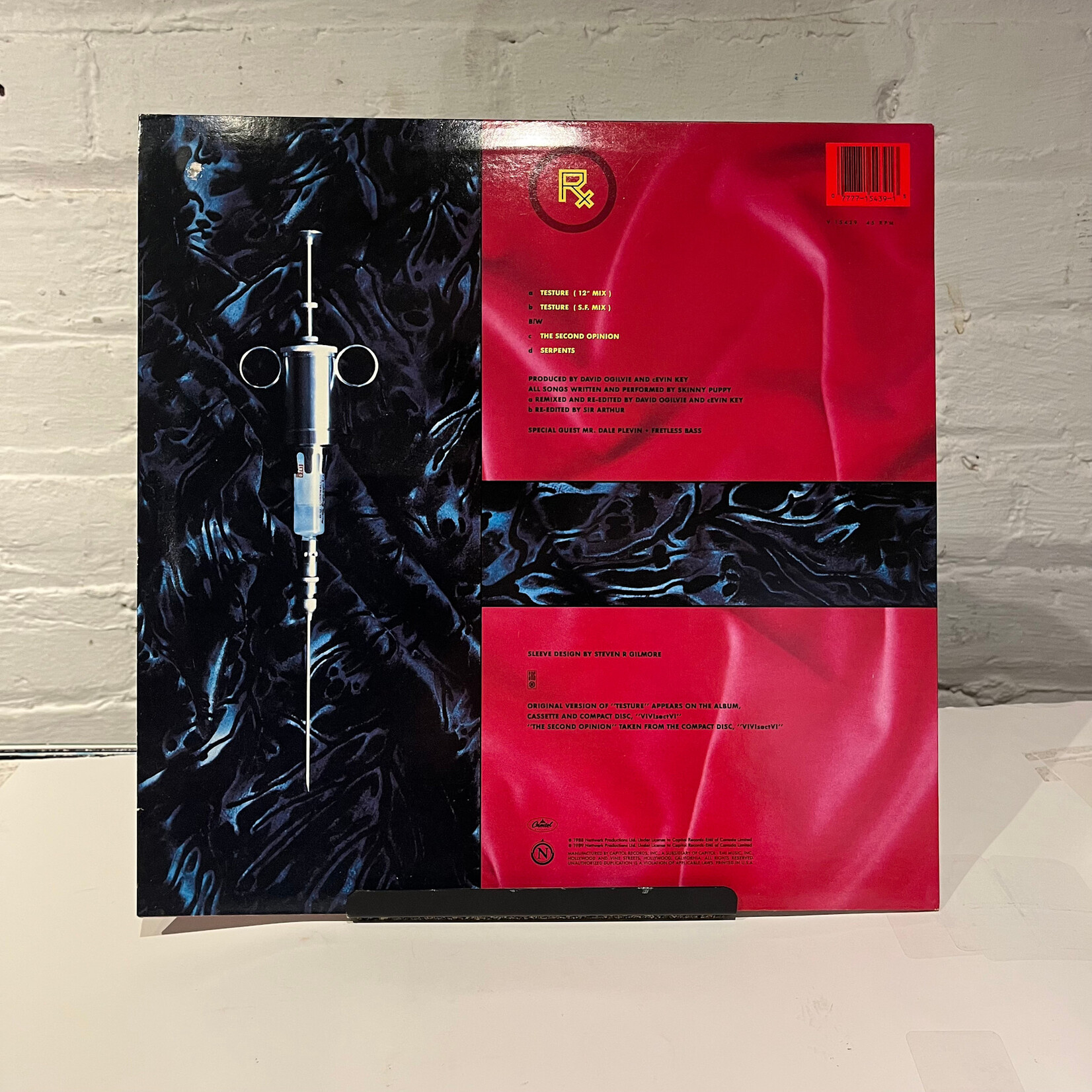 [Kollectible Vinyl] Skinny Puppy: Testure (Clear Red Vinyl, 12" EP, 1989, USA, VG) [CAPITOL]