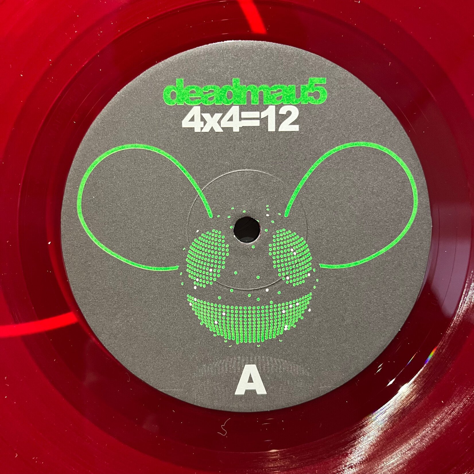 [Kollectible Vinyl] DeadMau5: 4x4=12 (Red + Green Translucent Vinyl, 2010, #'d, Europe, VG+) [VIRGIN]
