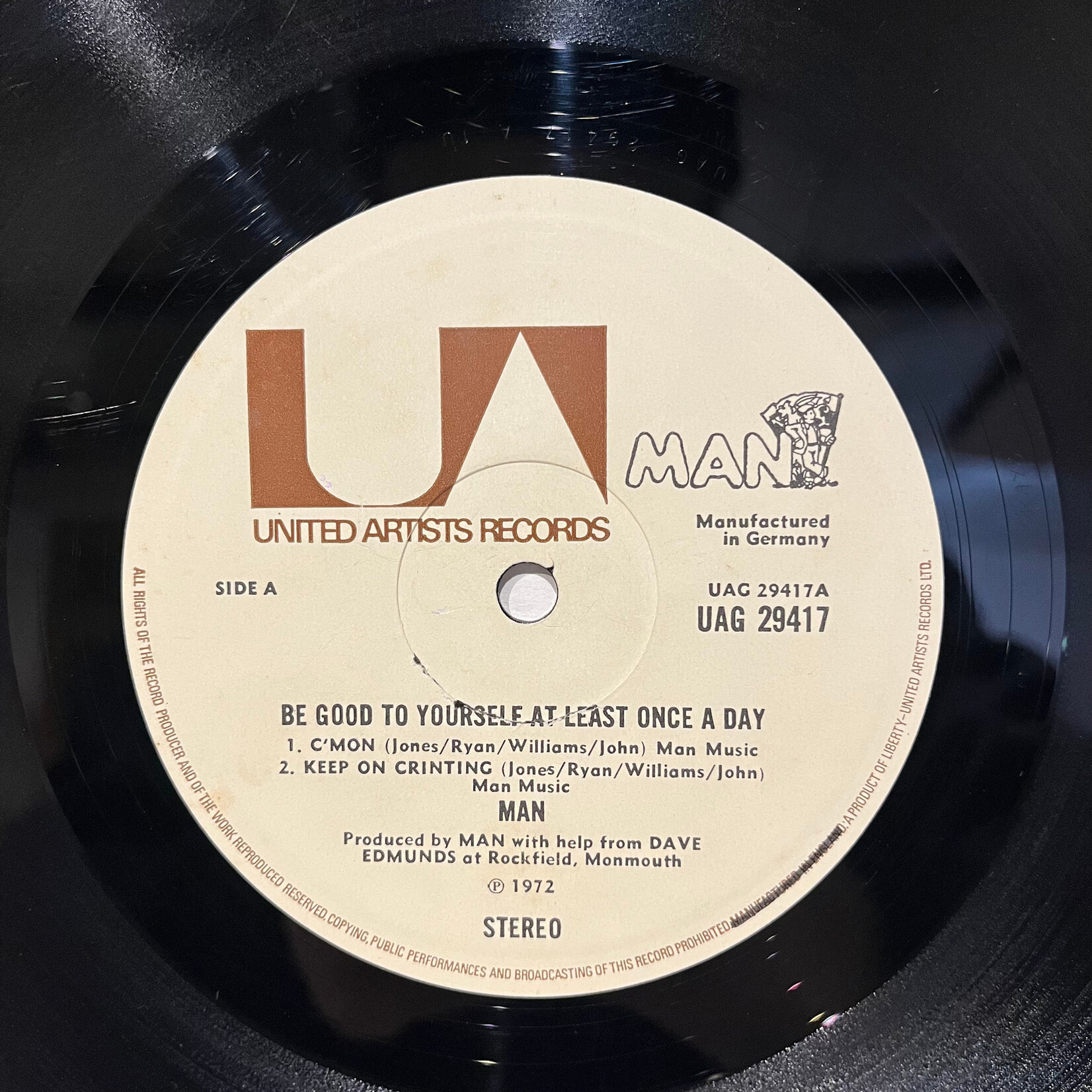 [Kollectible Vinyl] Man: Be Good To Yourself At Least Once A Day (Fold Out Cover w/inner, 1972, UK, VG+) [UNITED]