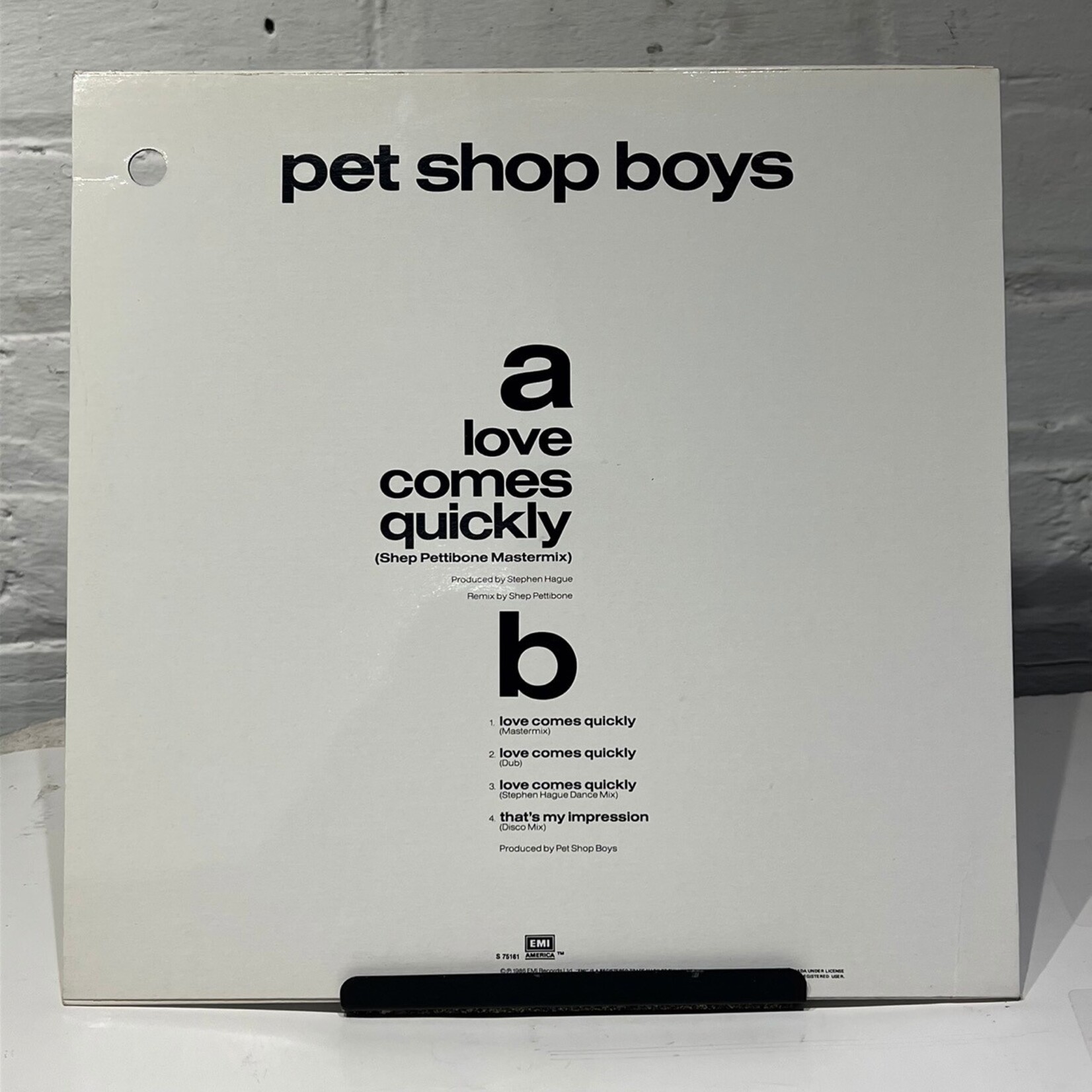 [Nick's Disk Pics] Pet Shop Boys: Love Comes Quickly (1986, CANADA, 12" EP, VG+) [EMI]