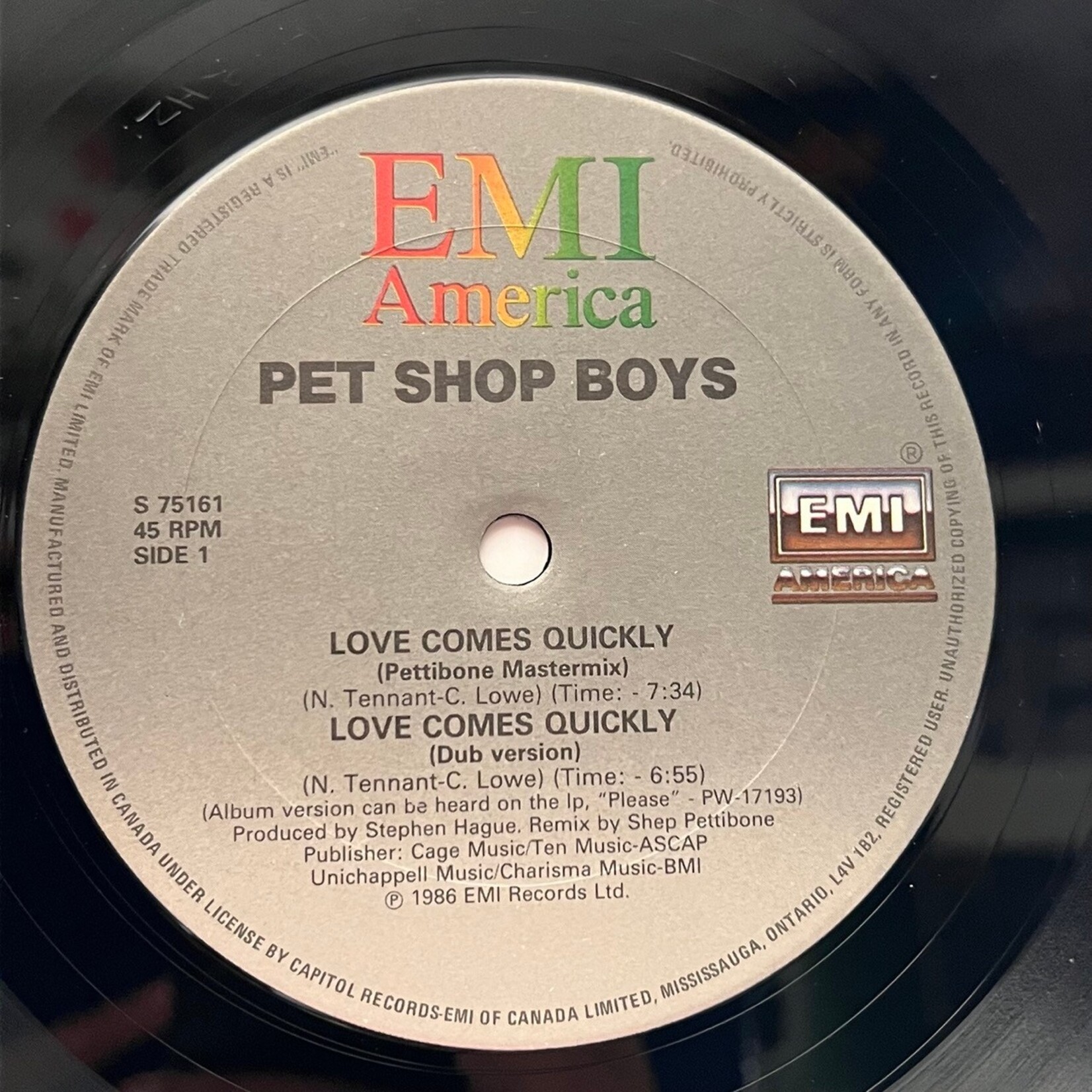 [Nick's Disk Pics] Pet Shop Boys: Love Comes Quickly (1986, CANADA, 12" EP, VG+) [EMI]