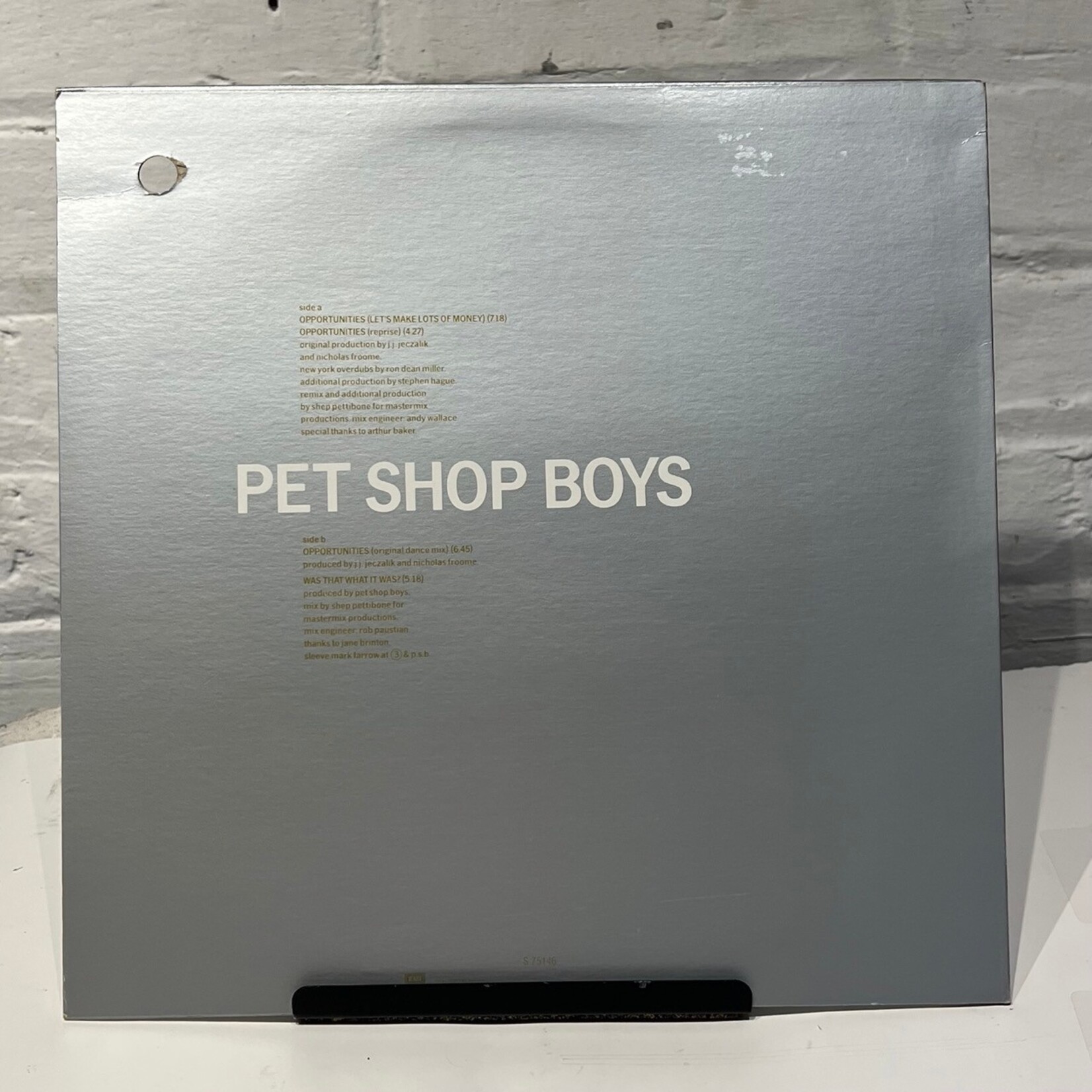 [Nick's Disk Pics] Pet Shop Boys: Opportunities (Let's Make Lots of Money) (1986, CANADA, 12" EP, VG+)[EMI]