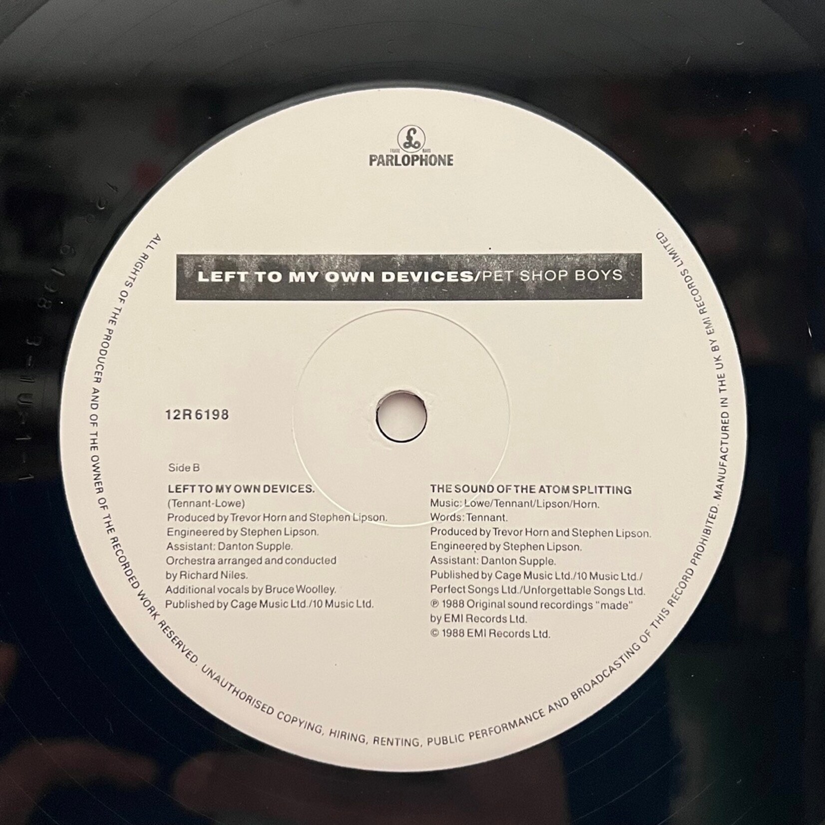 [Nick's Disk Pics] Pet Shop Boys: Left To My Own Devices (1988, UK, 12" Limited Edition, VG+) [PARLOPHONE]