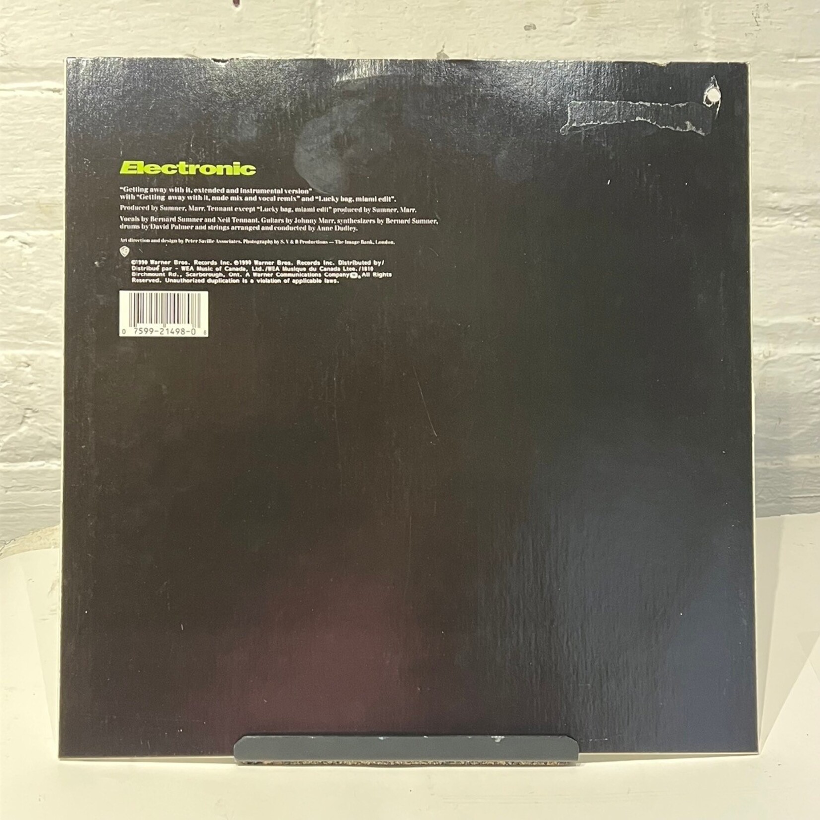 [Nick's Disk Pics] Electronic: Getting Away With It  (1990, USA, Smiths, New Order + Pet Shop Boys Collab, 12" EP, VG+) [WARNER]