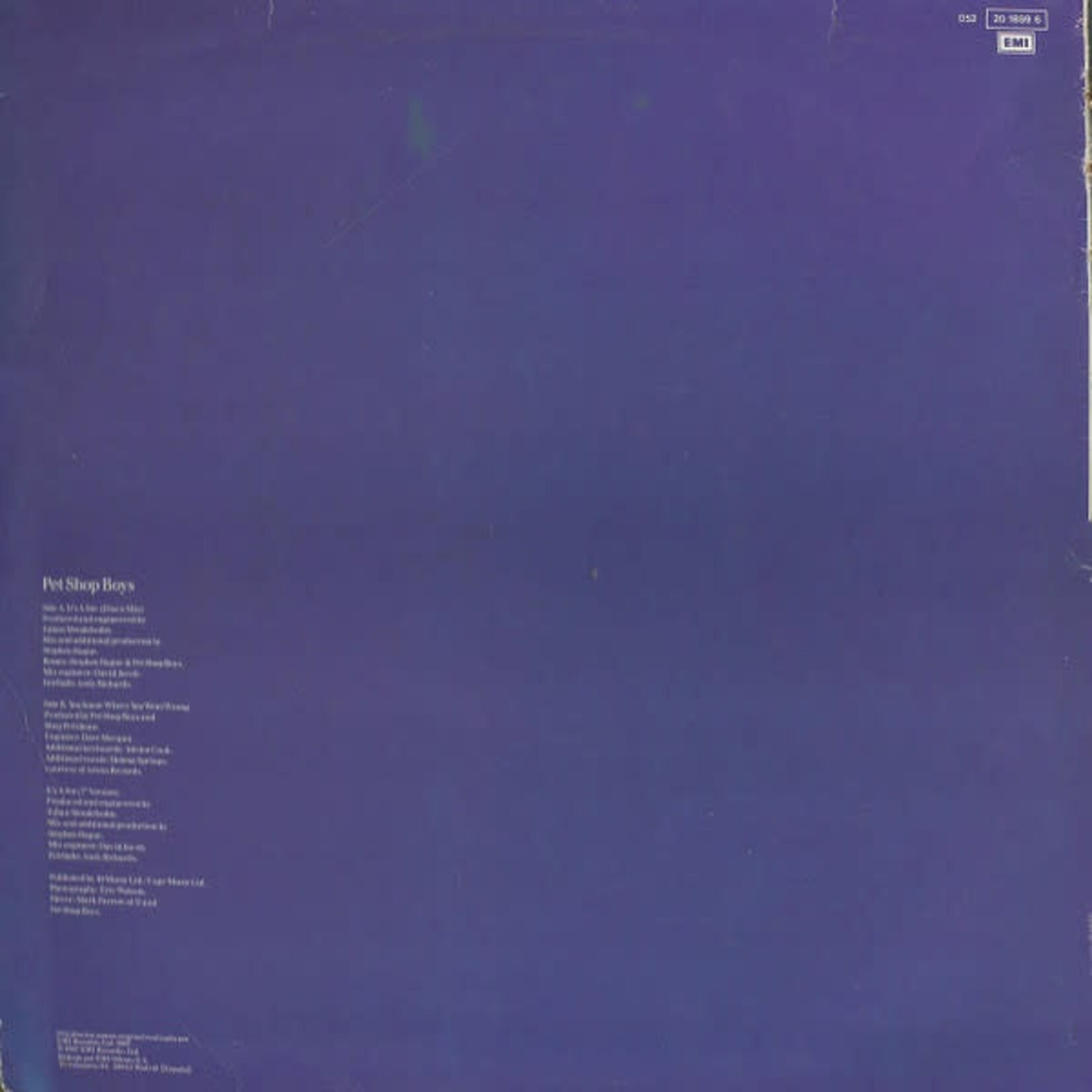 [Nick's Disk Pics] Pet Shop Boys: Its a Sin (12", 1987, EUROPE, Ex) [EMI]