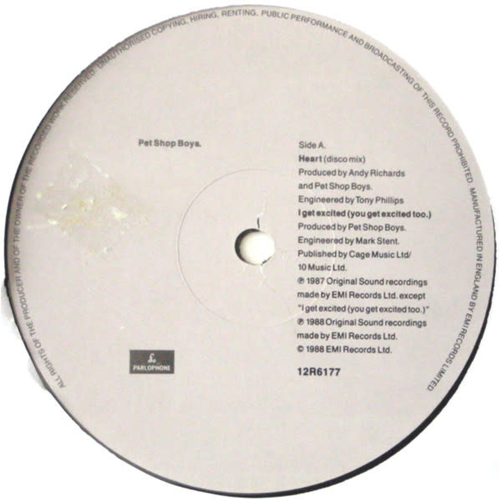 [Nick's Disk Pics] Pet Shop Boys: Heart (12", 1988, UK, Ex) [PARLOPHONE]
