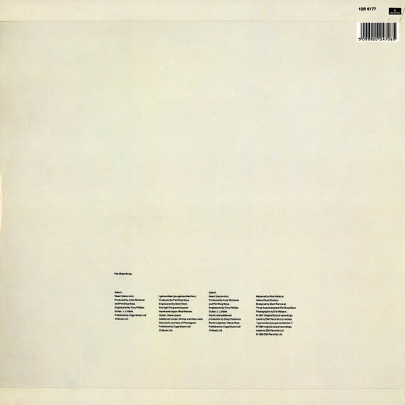 [Nick's Disk Pics] Pet Shop Boys: Heart (12", 1988, UK, Ex) [PARLOPHONE]