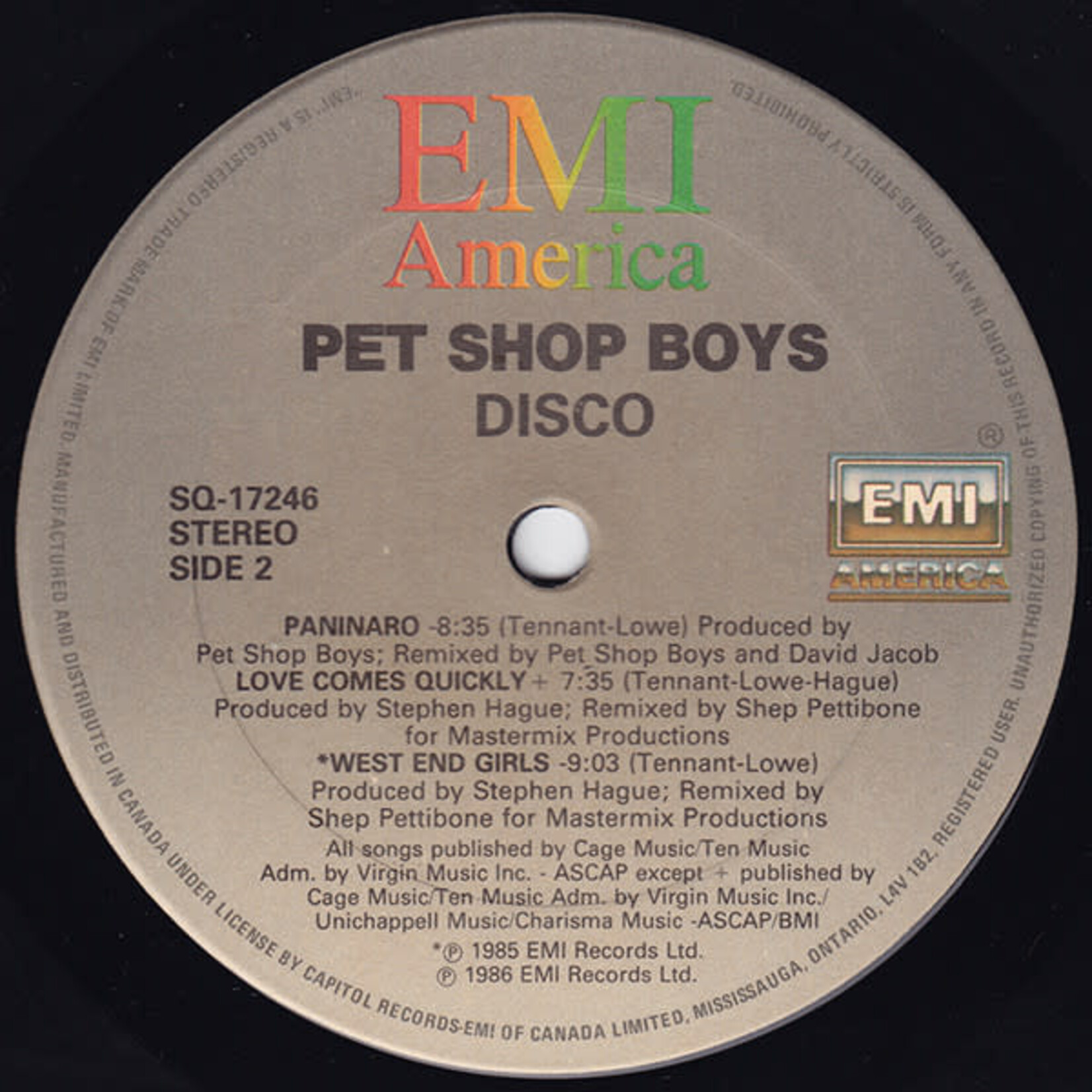 [Nick's Disk Pics] Pet Shop Boys: Disco (1986, CANADA, In Shrink w/ Hype Sticker, Ex) [EMI]