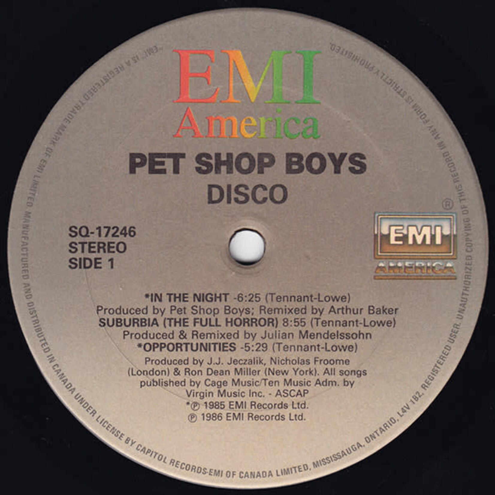 [Nick's Disk Pics] Pet Shop Boys: Disco (1986, CANADA, In Shrink w/ Hype Sticker, Ex) [EMI]