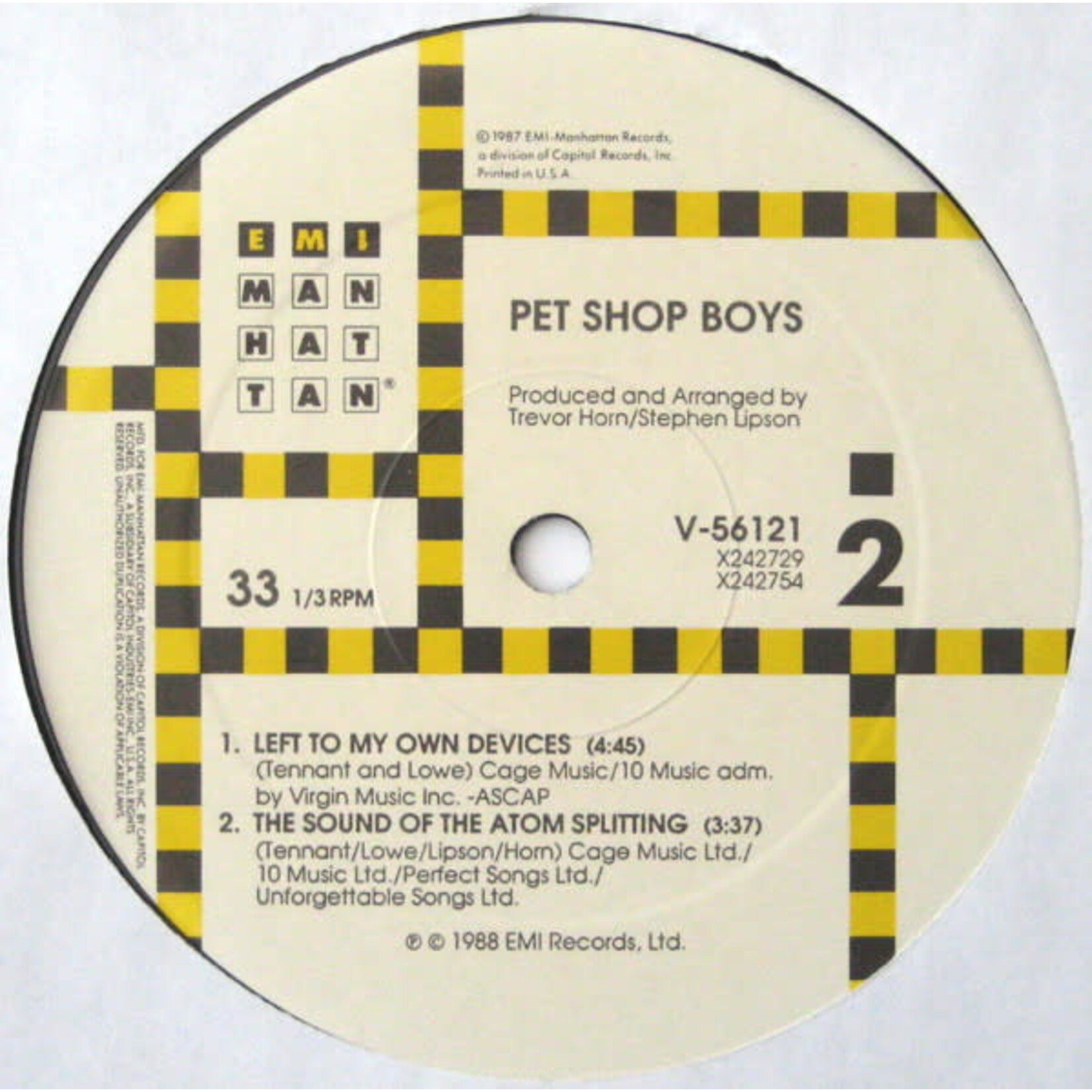 [Nick's Disk Pics] Pet Shop Boys: Left to My Own Devices (1988, USA, 12" EP, VG+) [EMI]