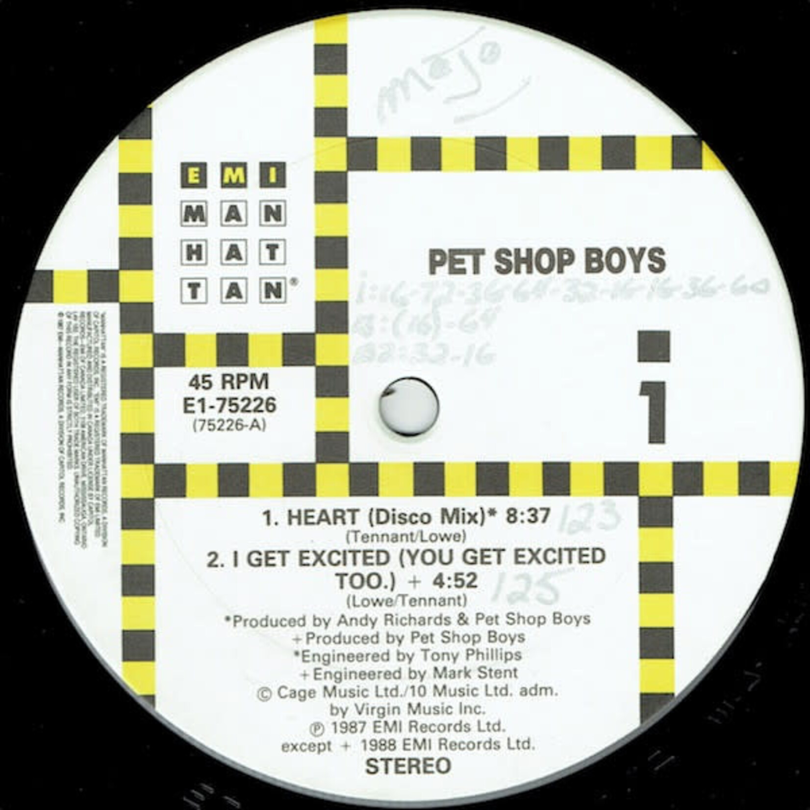 [Nick's Disk Pics] Pet Shop Boys: Heart (1988, CANADA, 12", VG+) [EMI]