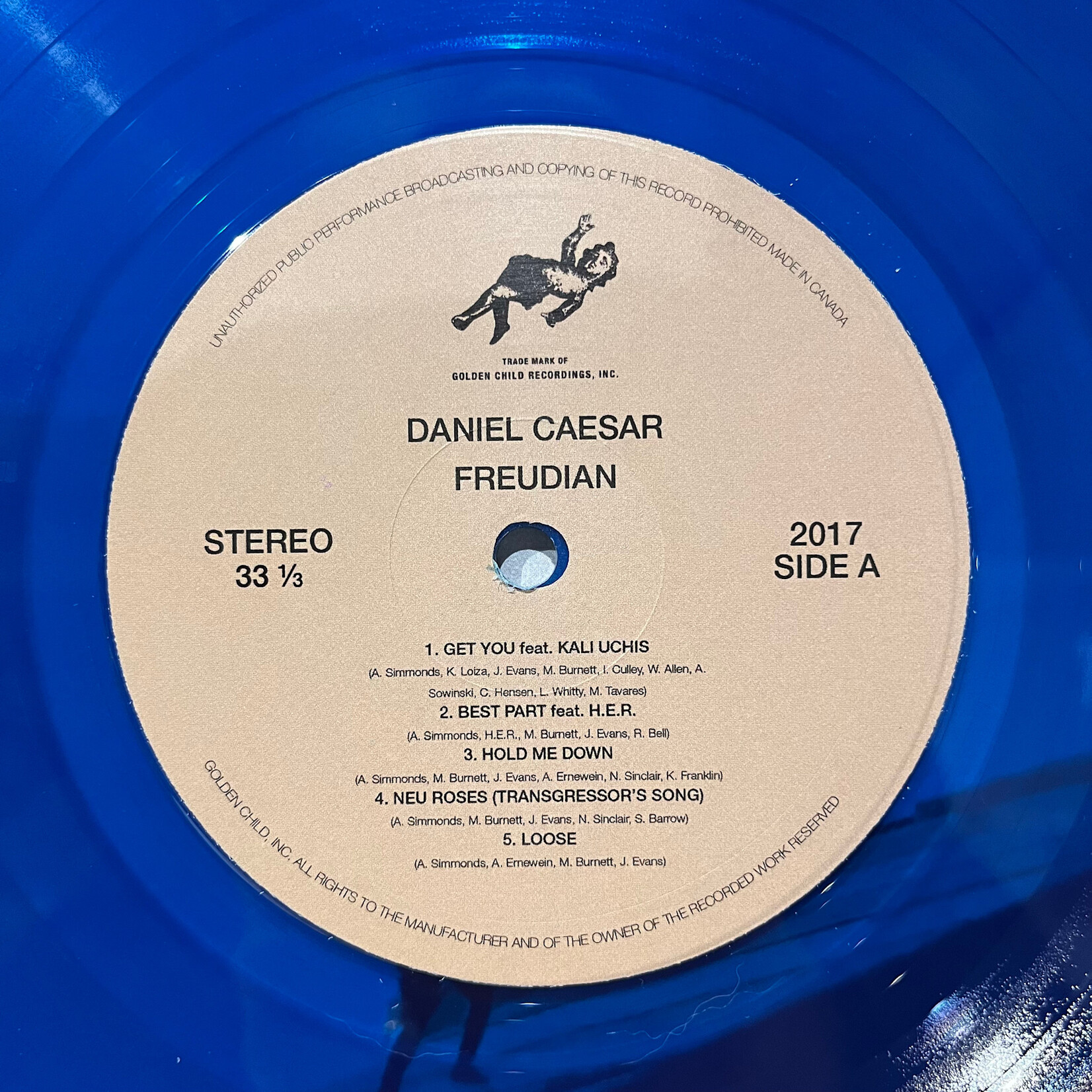[Kollectible Vinyl] Caesar, Daniel: Freudian (2021, USA/Canada, Blue Wax, VG+) [GOLDEN CHILD]