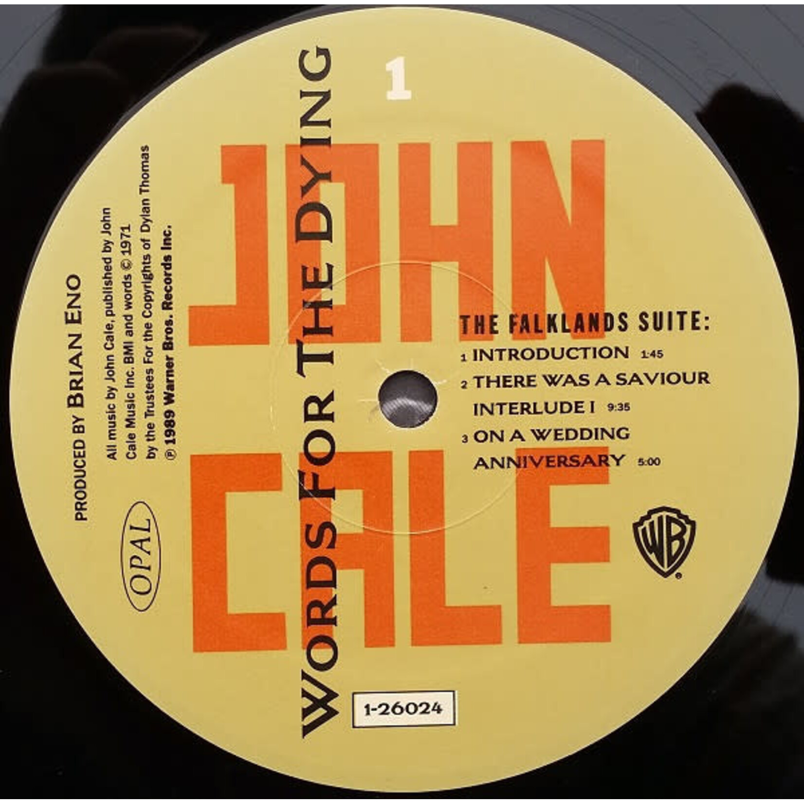 [Kollectible Vinyl] Cale, John: Words For The Dying (1989, USA, Sealed) [OPAL/WARNER]