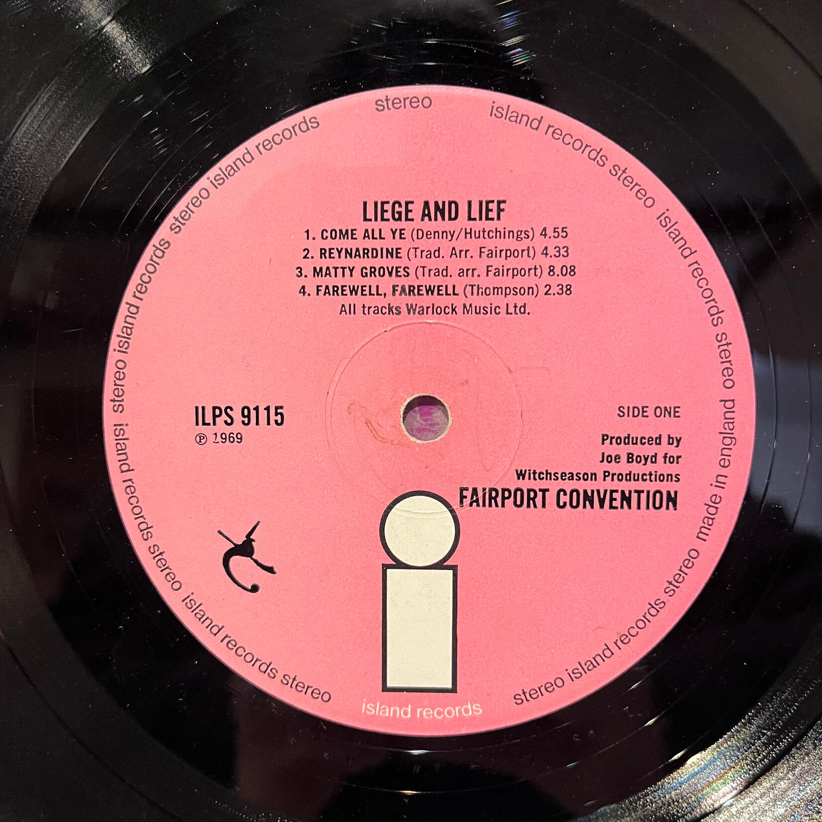 [Kollectible Vinyl] Fairport Convention: Liege & Lief  (1969, UK, Pink Island Label, VG) [ISLAND]