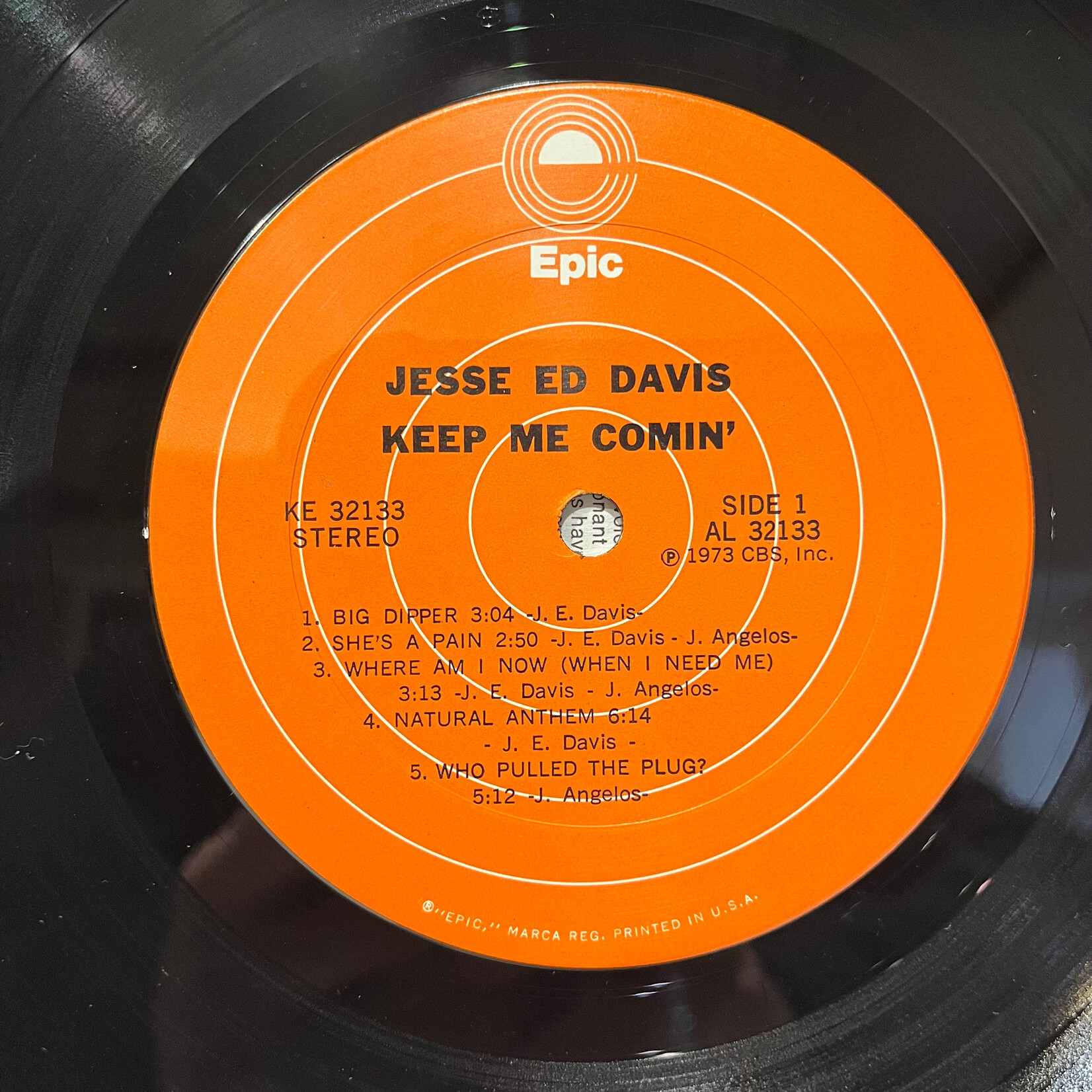 [Kollectible Vinyl] Davis, Jesse "Ed": Keep Me Comin' (1973, USA, w/ Insert + OG Inner, VG+) [EPIC]