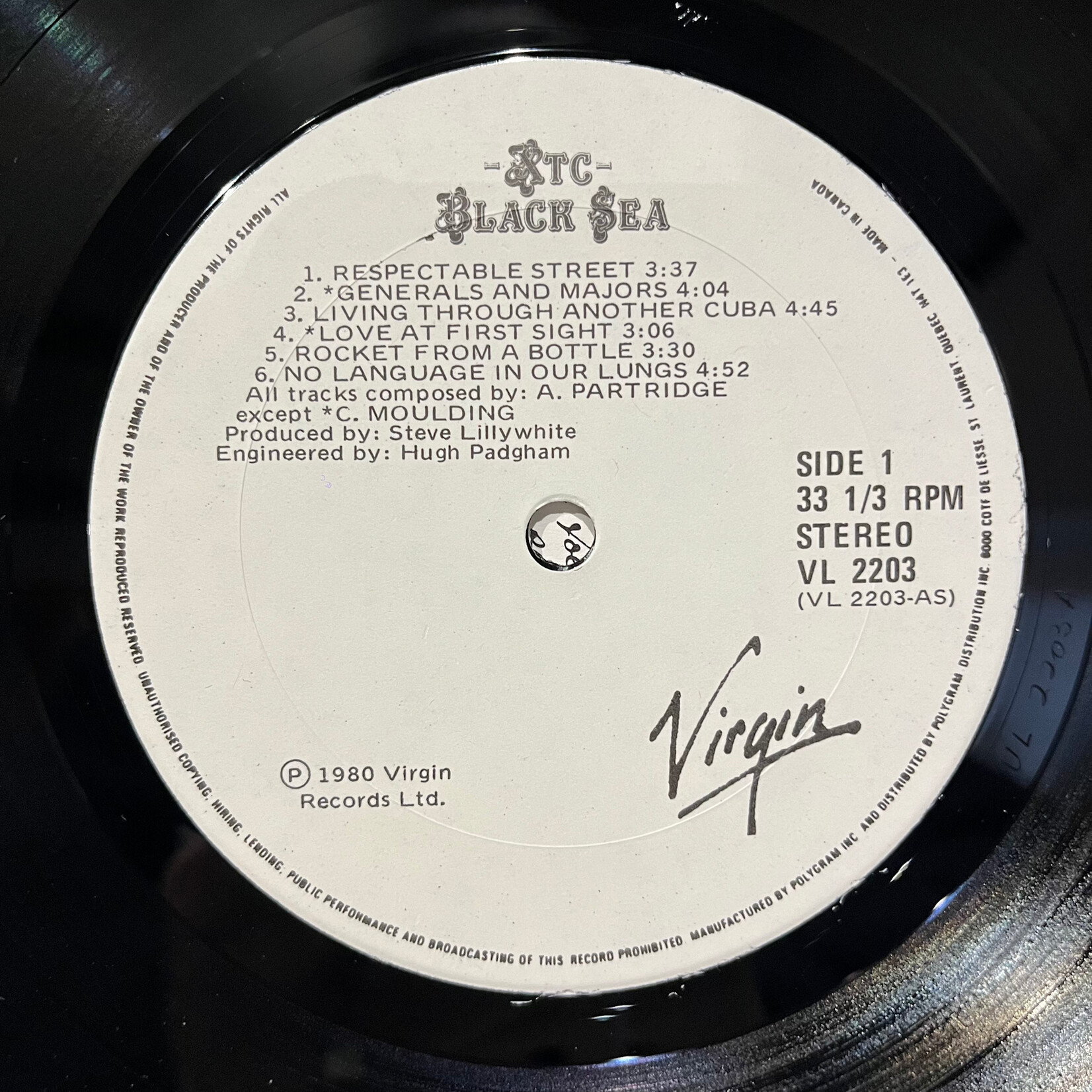 [Kollectible Vinyl] XTC: Black Sea (1980, Canada, w/ Black Bag, VG+) [VIRGIN]