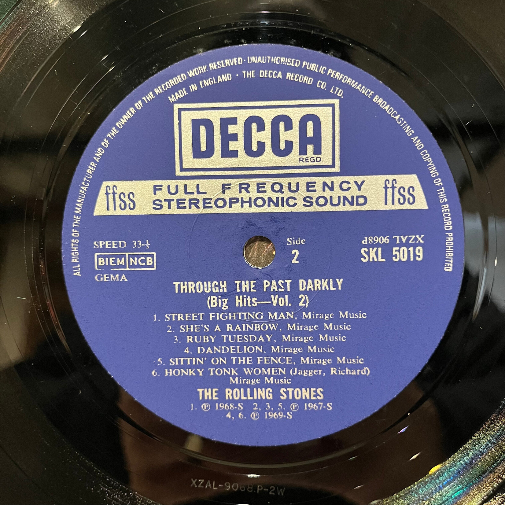 [Kollectible Vinyl] Rolling Stones: Through The Past, Darkly (Big Hits Vol. 2) (1969, UK, Boxed Decca, Die-cut Cover, Disc VG+)[DECCA]