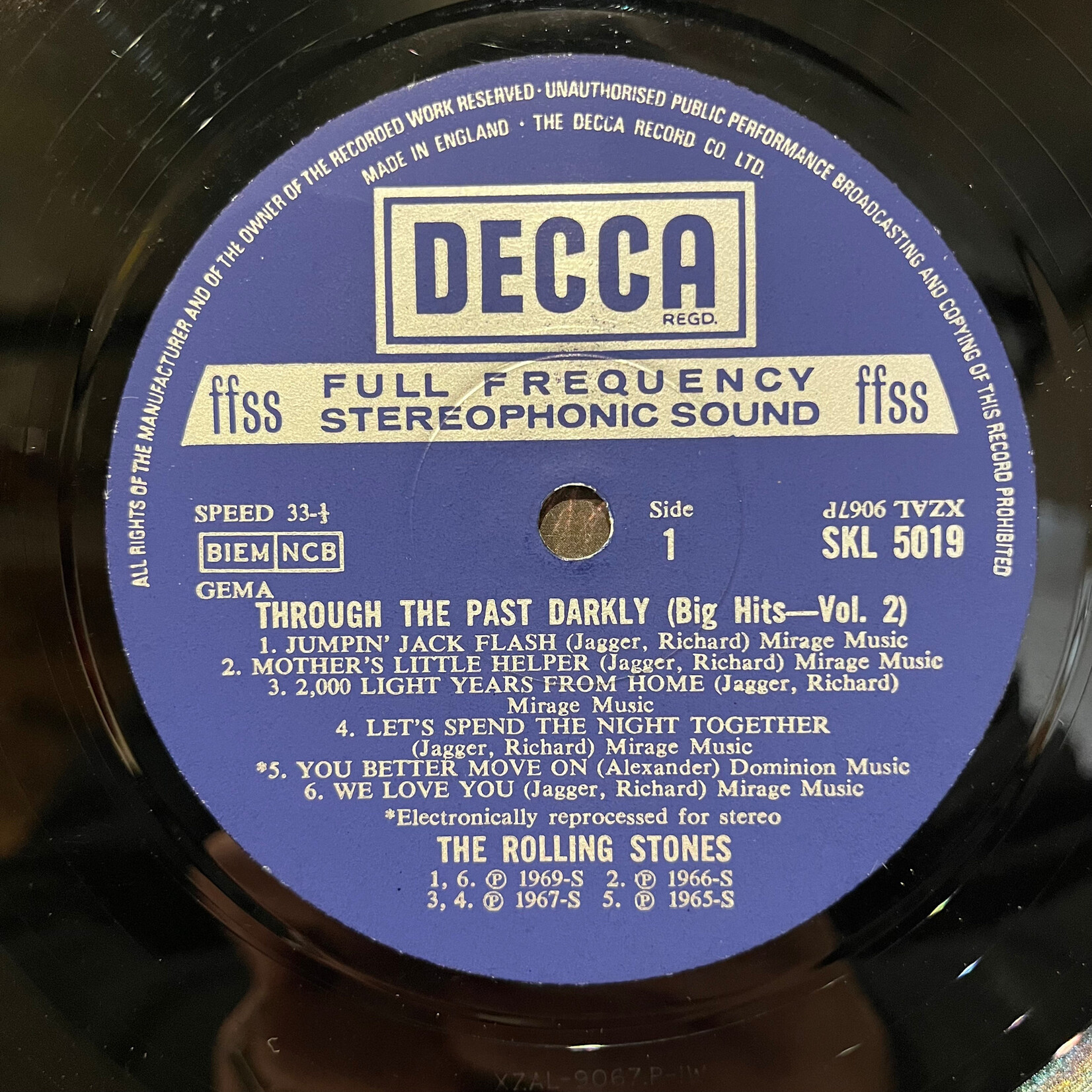 [Kollectible Vinyl] Rolling Stones: Through The Past, Darkly (Big Hits Vol. 2) (1969, UK, Boxed Decca, Die-cut Cover, Disc VG+)[DECCA]