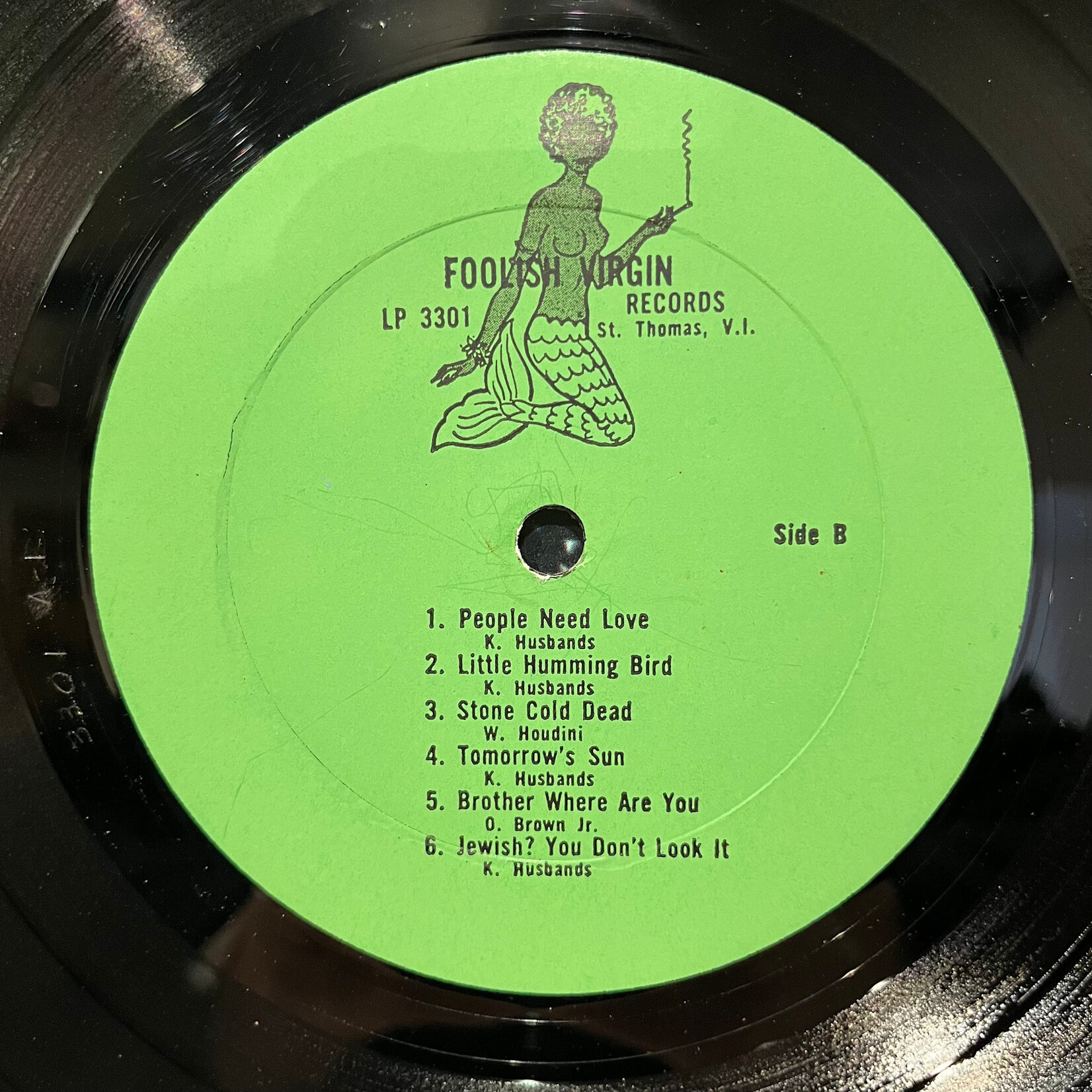 [Kollectible Vinyl] Husbands, Keith: A Grateful Man (1974, Virgin Islands, Disc VG+)[FOOLISH VIRGIN]