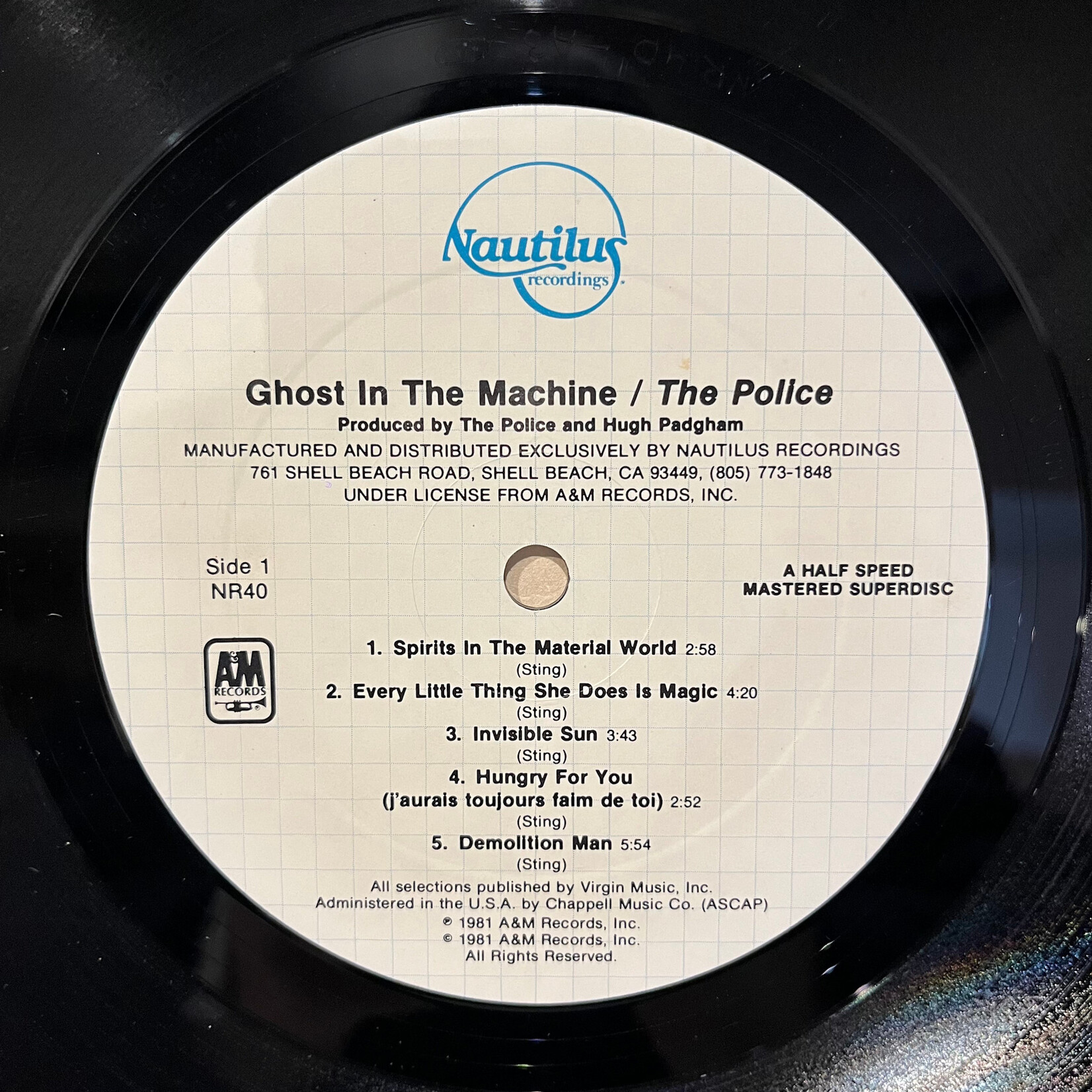 [Kollectible Vinyl] Police: Ghost In The Machine (1981, USA, Audiophile, Disc VG+) [A&M]