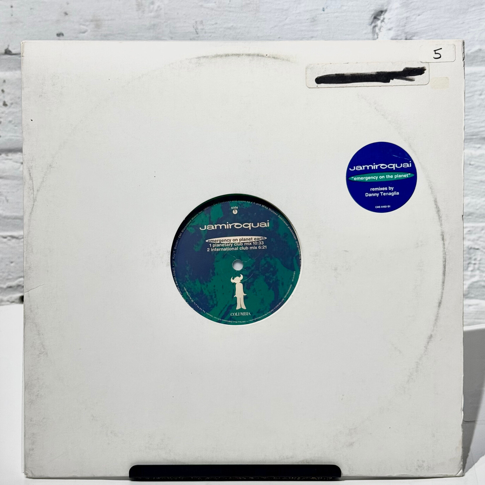 [Kollectible Vinyl] Jamiroquai: Emergency On Planet Earth (Remixes by Danny Tenaglia) (1993, 12", Green Wax, VG+) [COLUMBIA]