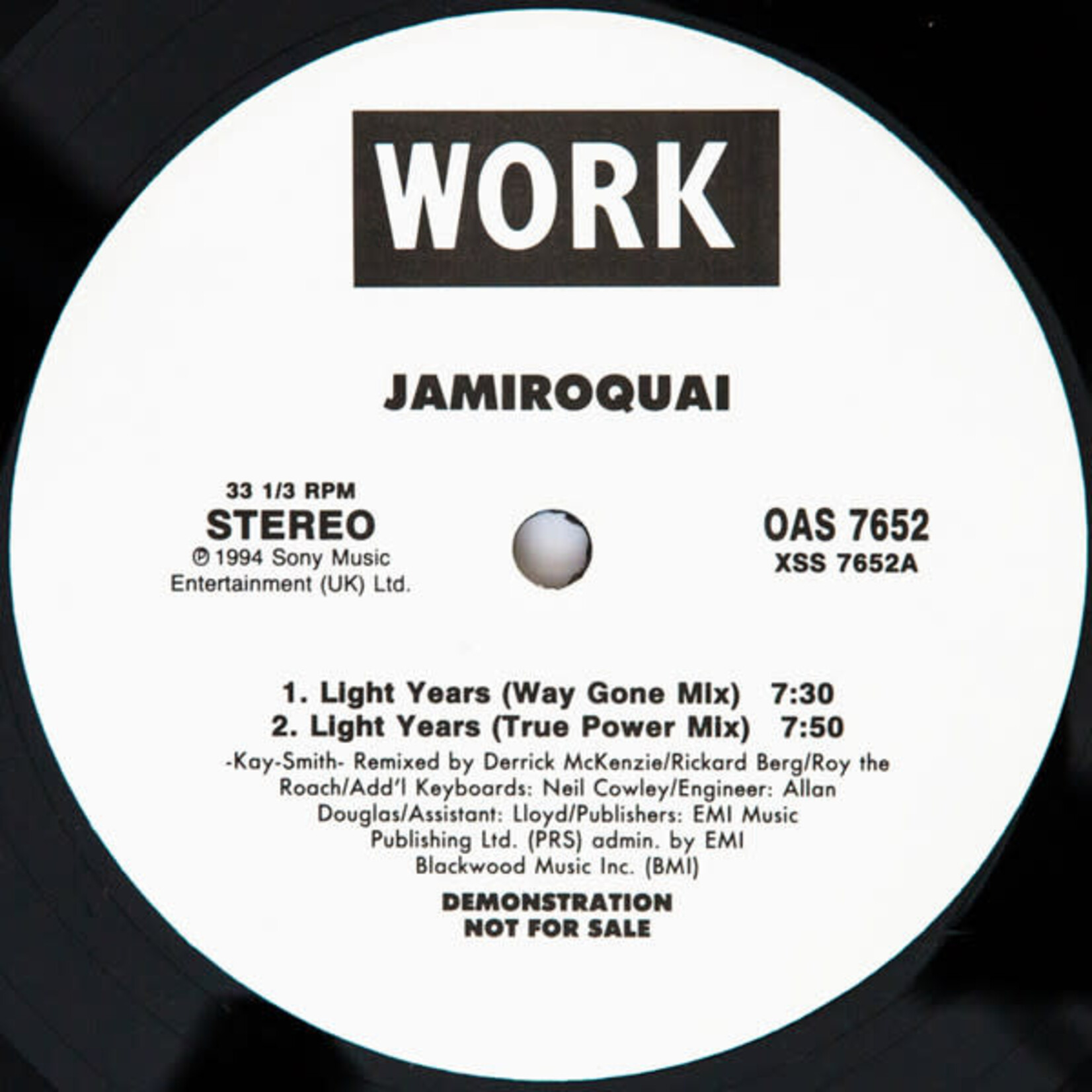 [Nick's Disk Pics] Jamiroquai: Light Years (1996, USA, 12", EX)[WORK]