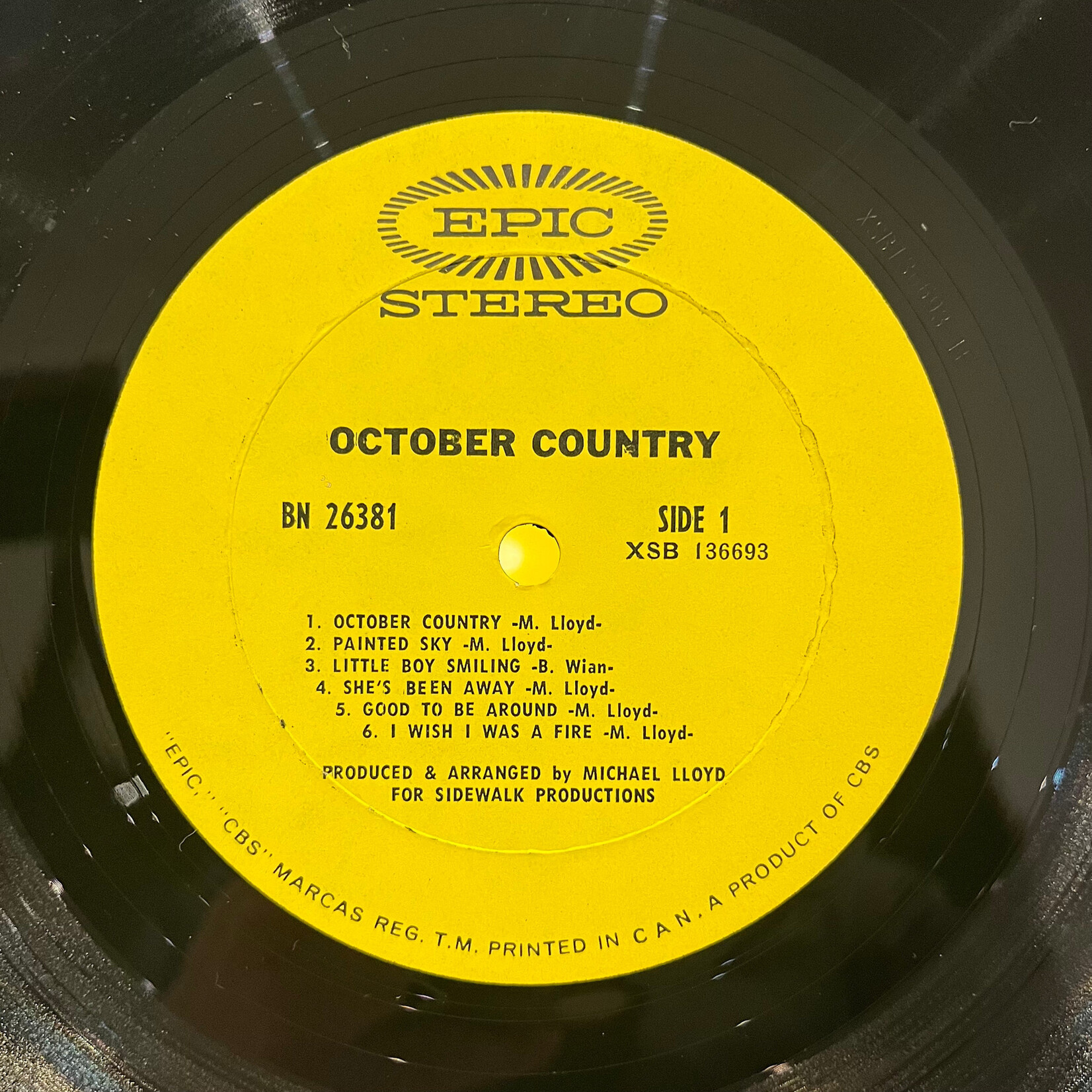 [Nick's Disk Pics] October Country: October Country (1968, Canada, VG+)[EPIC]