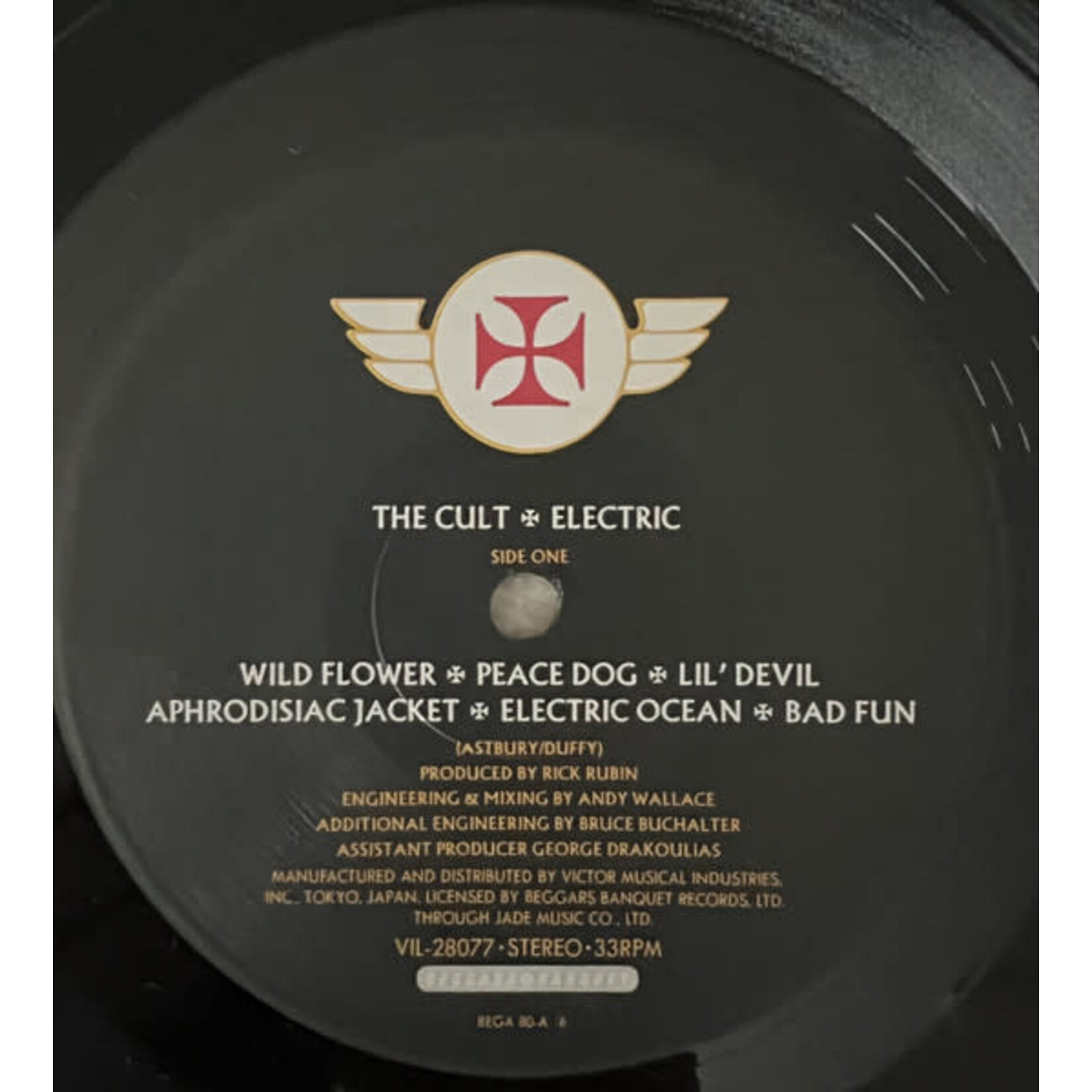 [Nick's Disk Pics] Cult: Electric (1987, Japan, w/ both inserts, NM)[VICTOR]