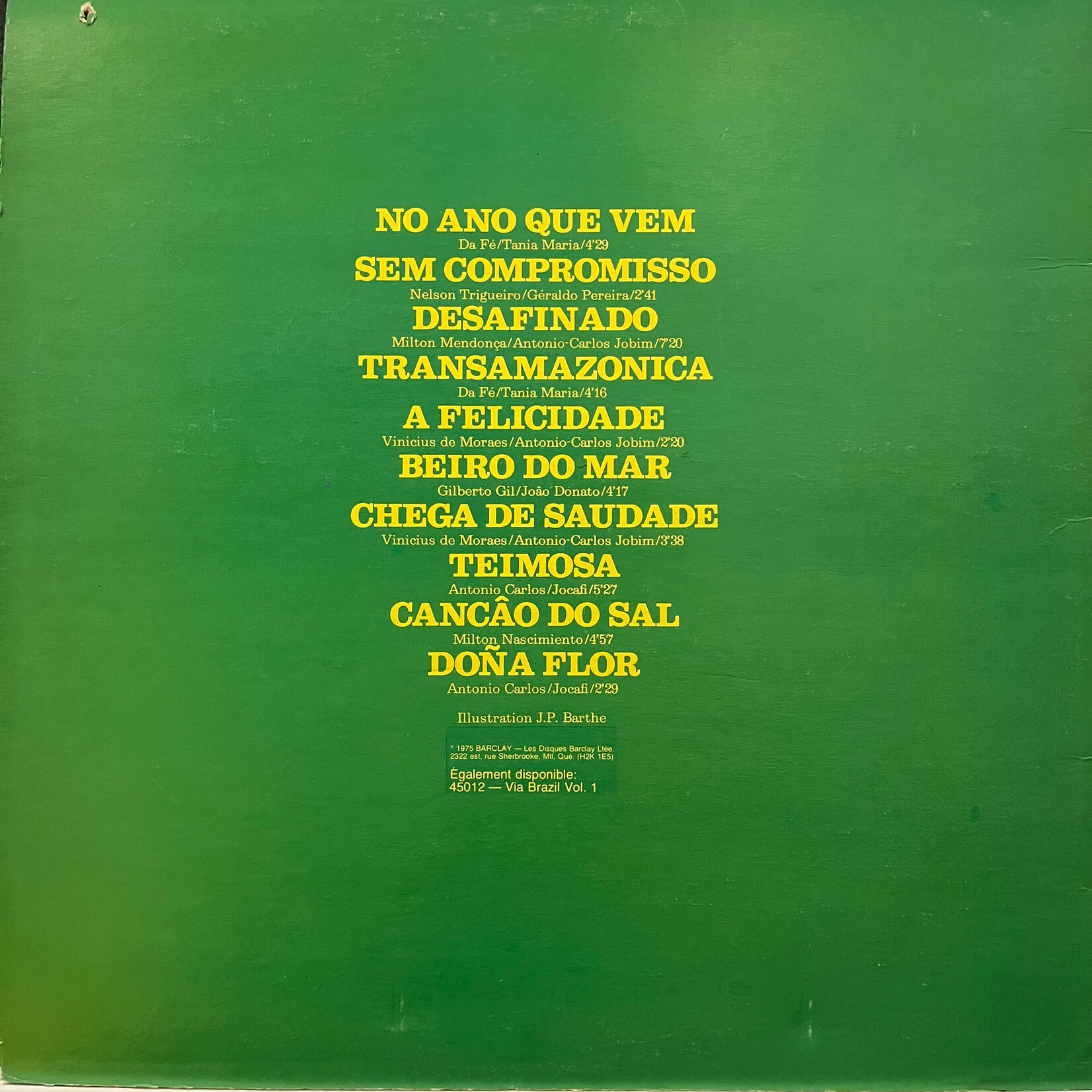 [Nick's Disk Pics] Tania Maria, Boto & Helio: Via Brasil Volume 2 (1975, Canada, VG+) [BARCLAY]