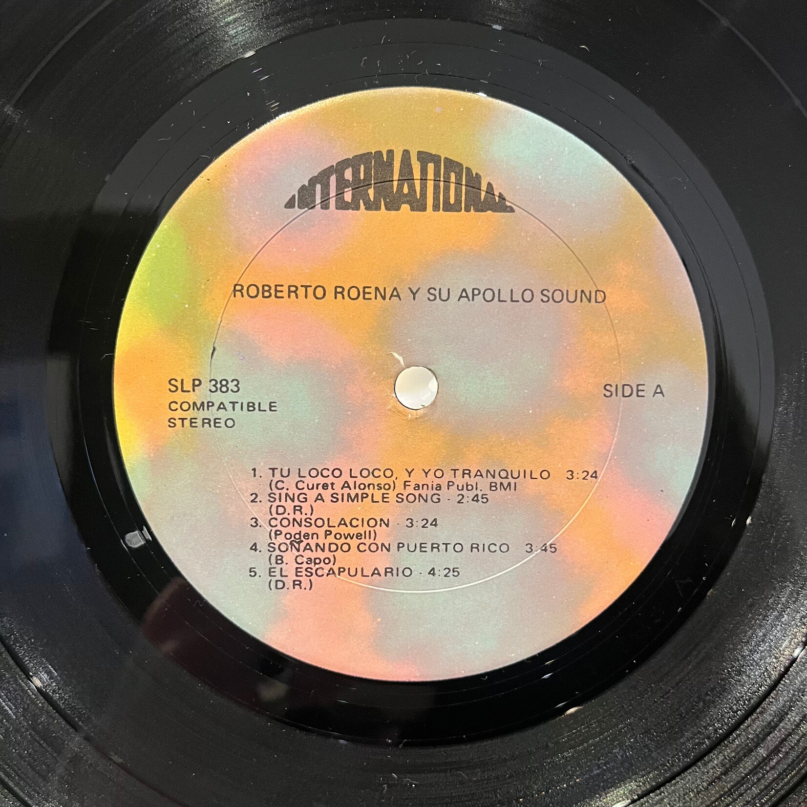 [Nick's Disk Pics] Roena, Roberto  Y Su Apollo Sound: Roberto Roena Y Su Apollo Sound (1970, USA, Disc VG+)[INTERNATIONAL]