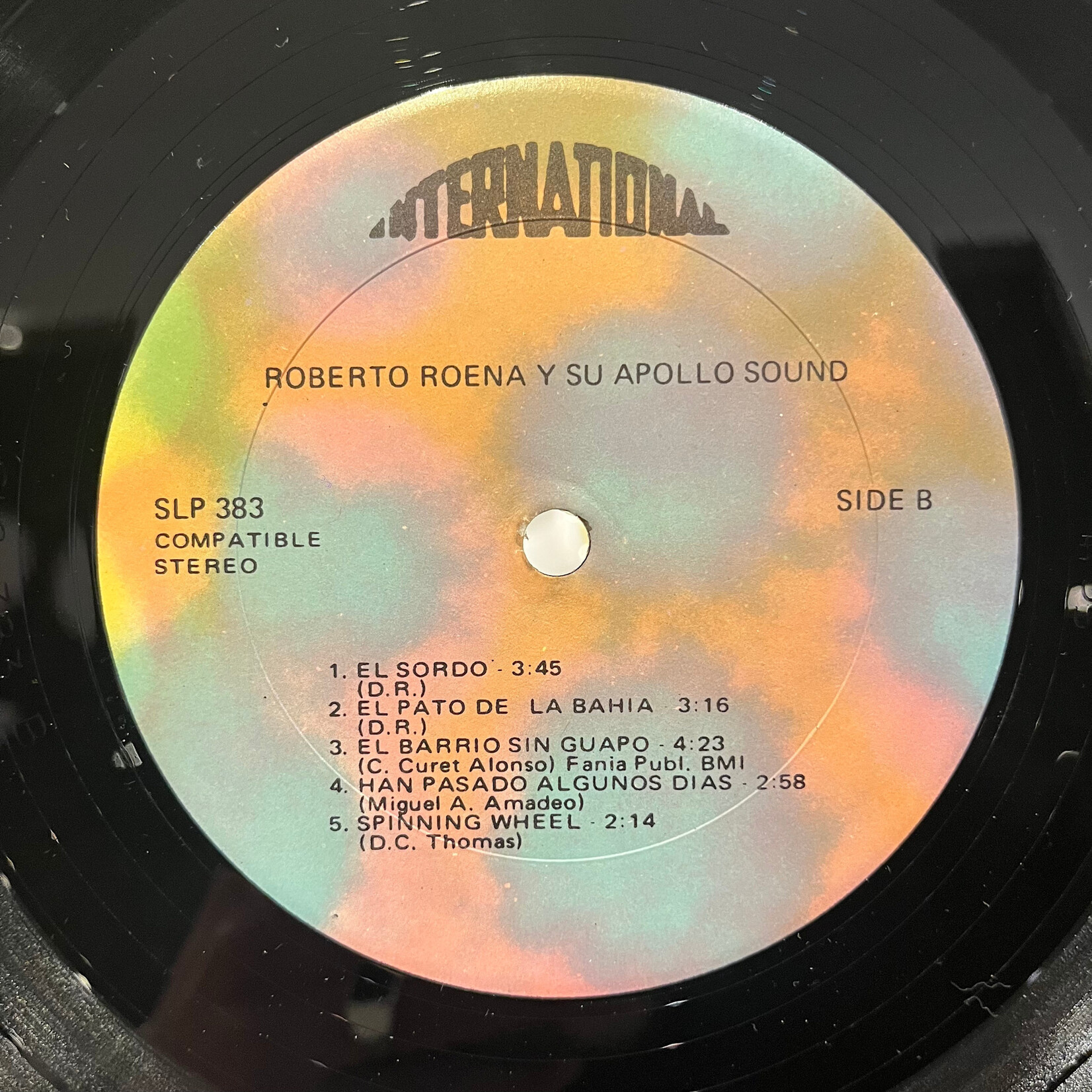 [Nick's Disk Pics] Roena, Roberto  Y Su Apollo Sound: Roberto Roena Y Su Apollo Sound (1970, USA, Disc VG+)[INTERNATIONAL]