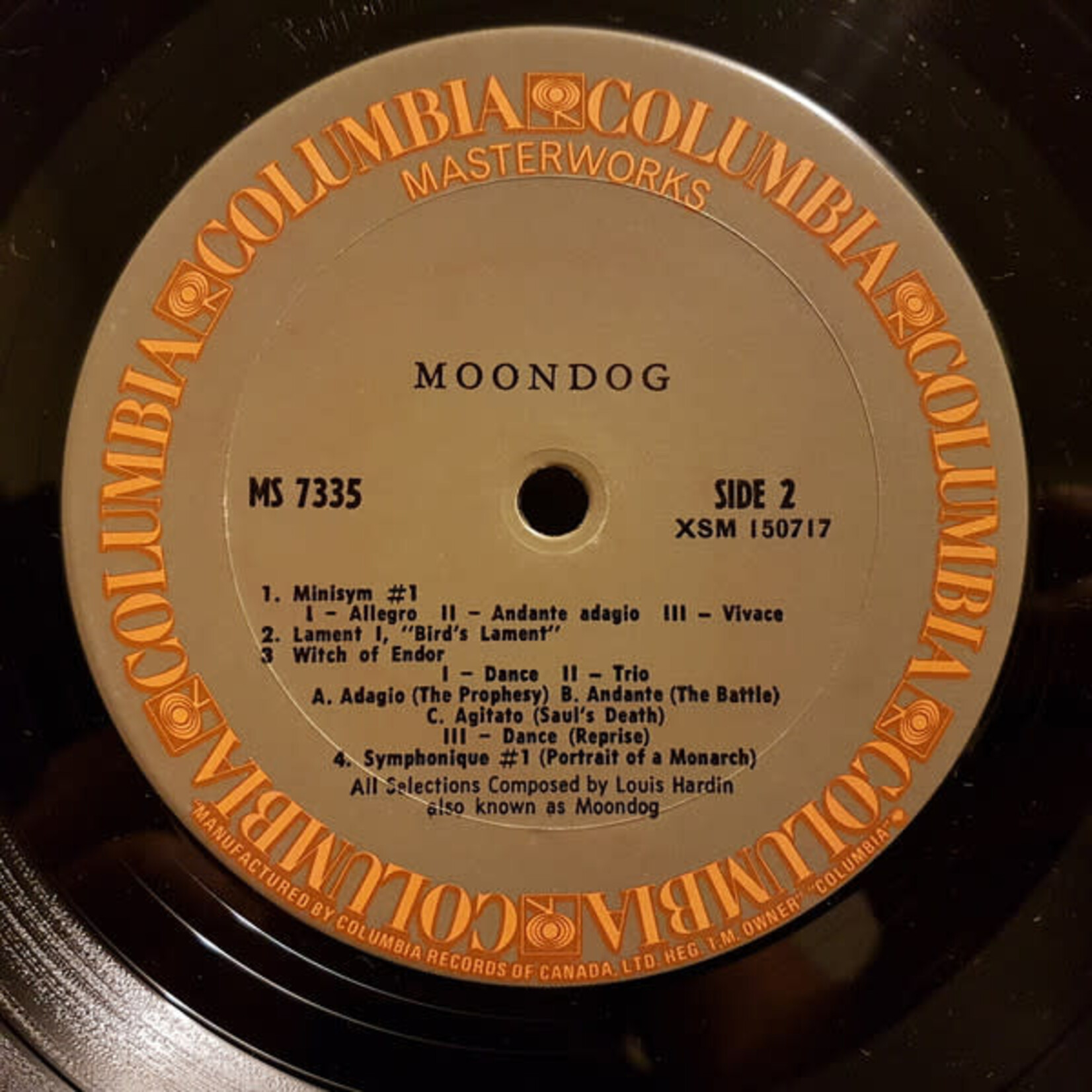 [Nick's Disk Pics] Moondog: Moondog (Second Issue, Canada, VG+) [COLUMBIA MASTERWORKS]