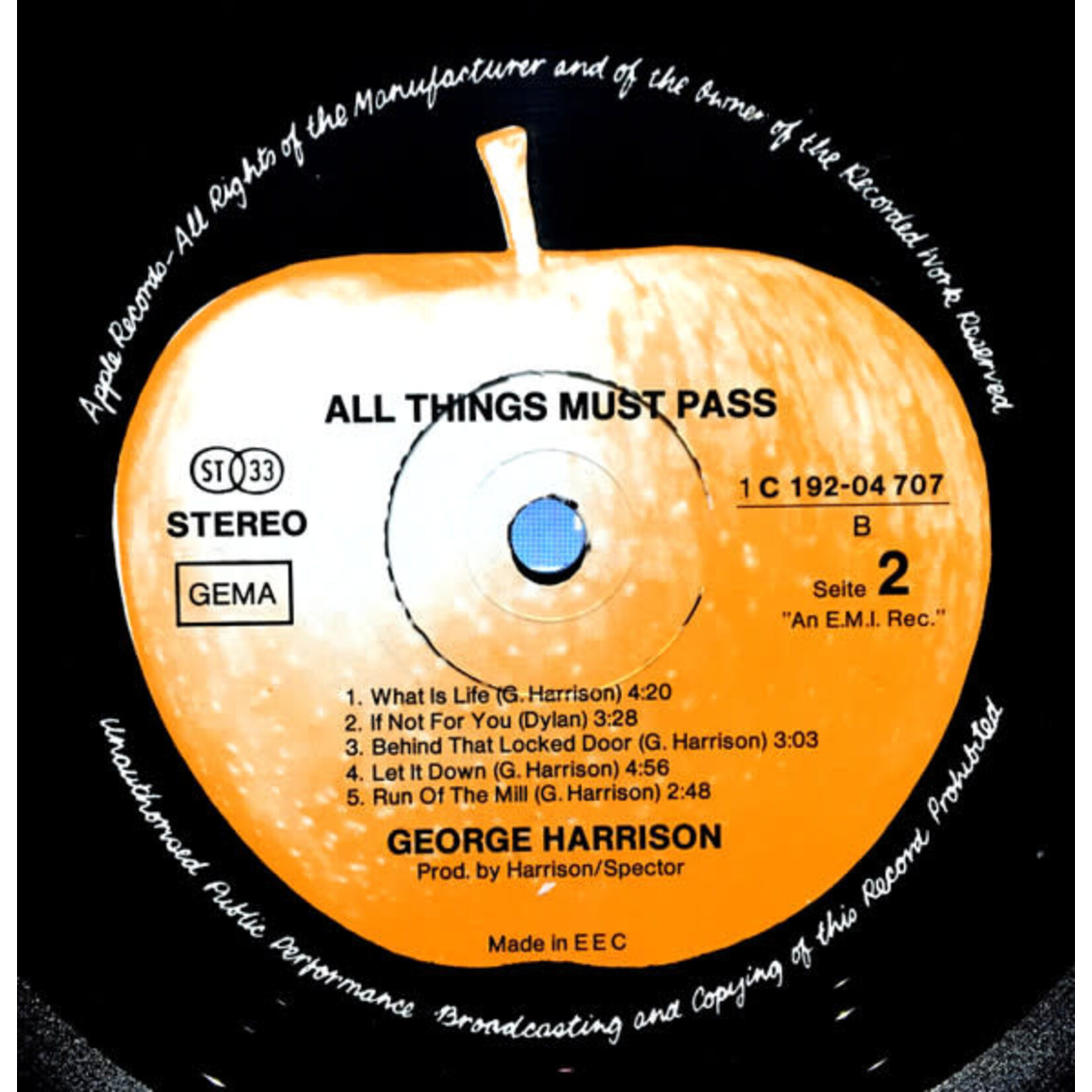 [Nick's Disk Pics] Harrison, George: All Things Must Pass (1970, Germany, W/Poster, NM/VG++) [APPLE]