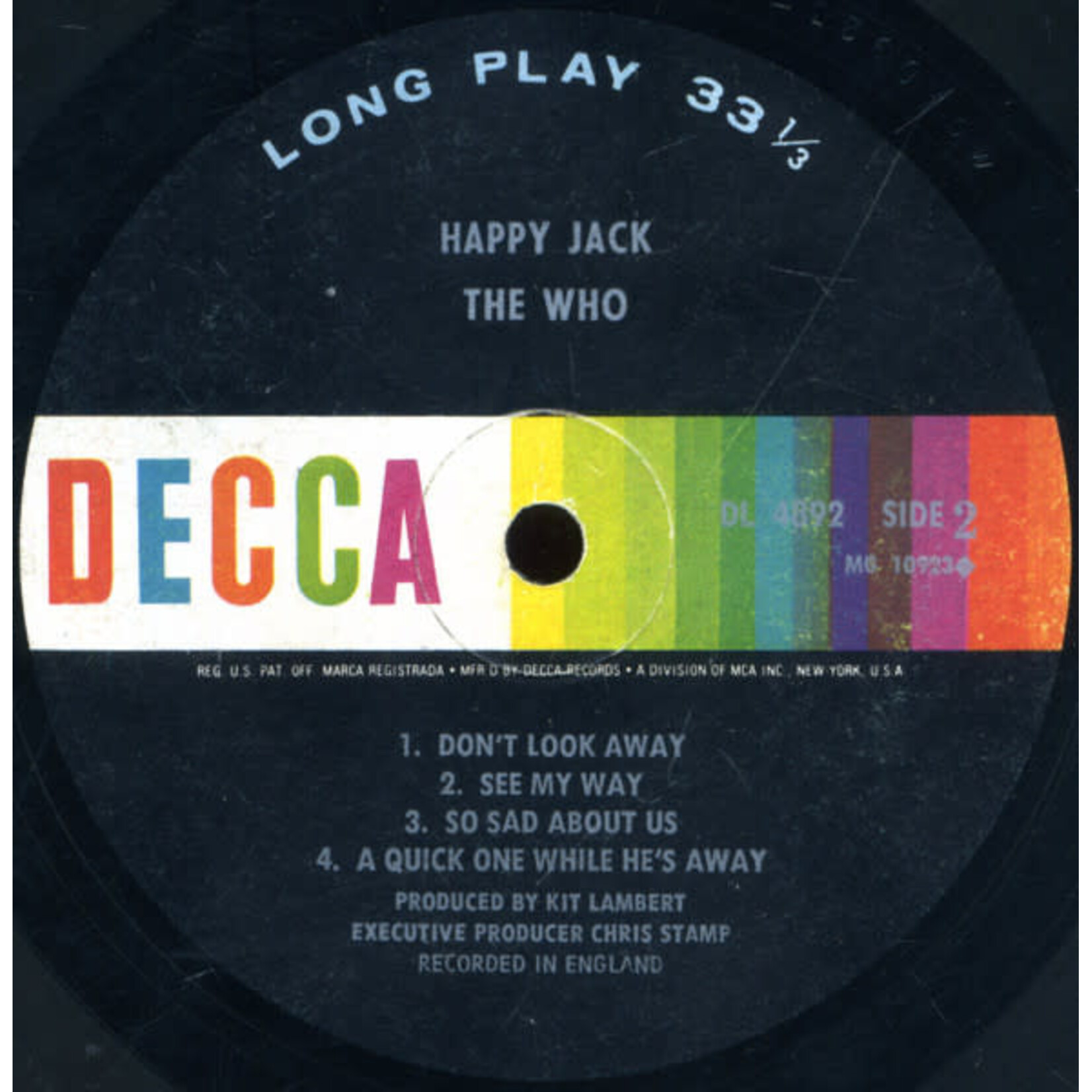 [Nick's Disk Pics] Who: Happy Jack (1967, US, Mono, VG++) [DECCA]